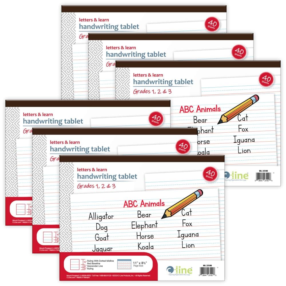 C-Line Products CLI23100-6 11 x 8.5 in. Letter & Learn Handwriting Tablet - 6 Each