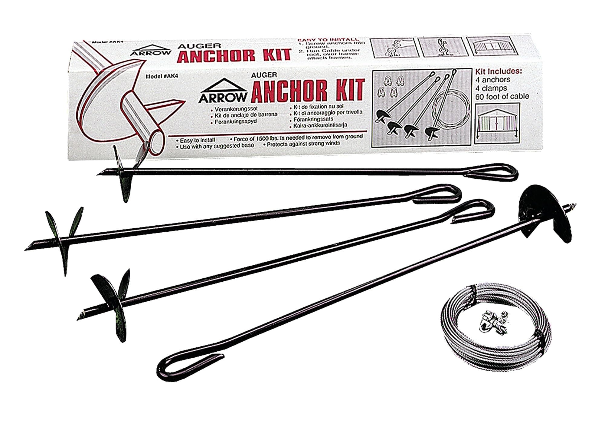 Arrow Shed AK4 Earth Anchor Kit, Black