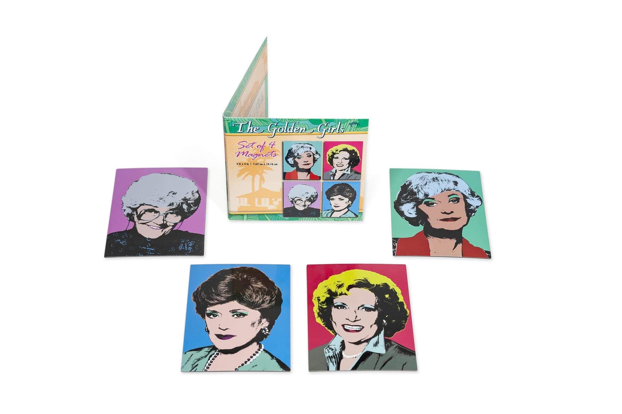 The Golden Girls Collectible Warhol Art Style 4-Magnet Set | Official Golden Girls Collectible Magnets | 4-Inch Tall Magnets