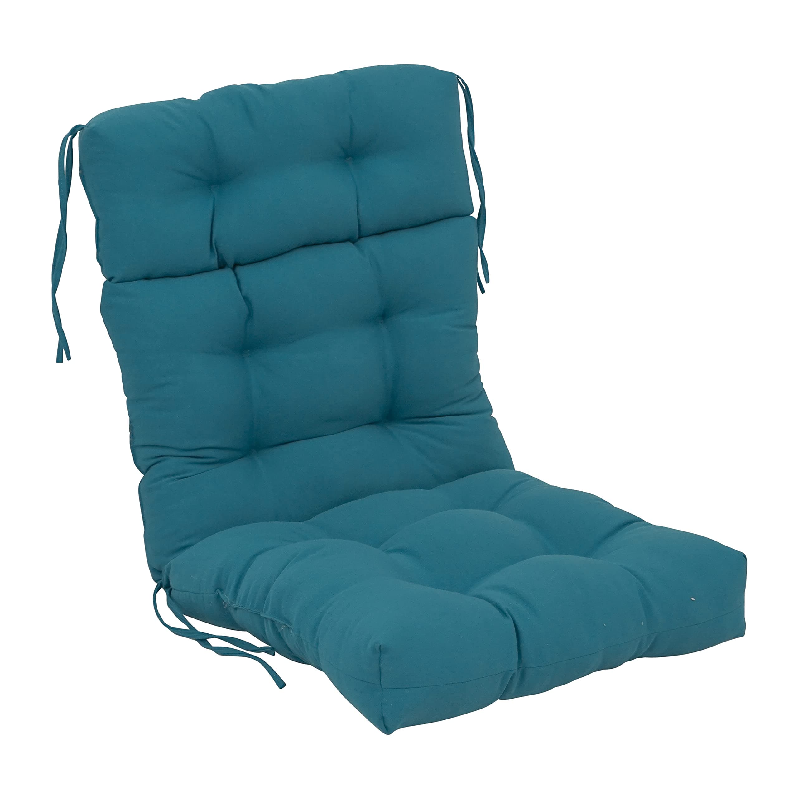 Blazing Needles 20-inch by 42-inch Twill Seat/Back Tufted Chair Cushion, 20" x 42", Indigo, 1 Count