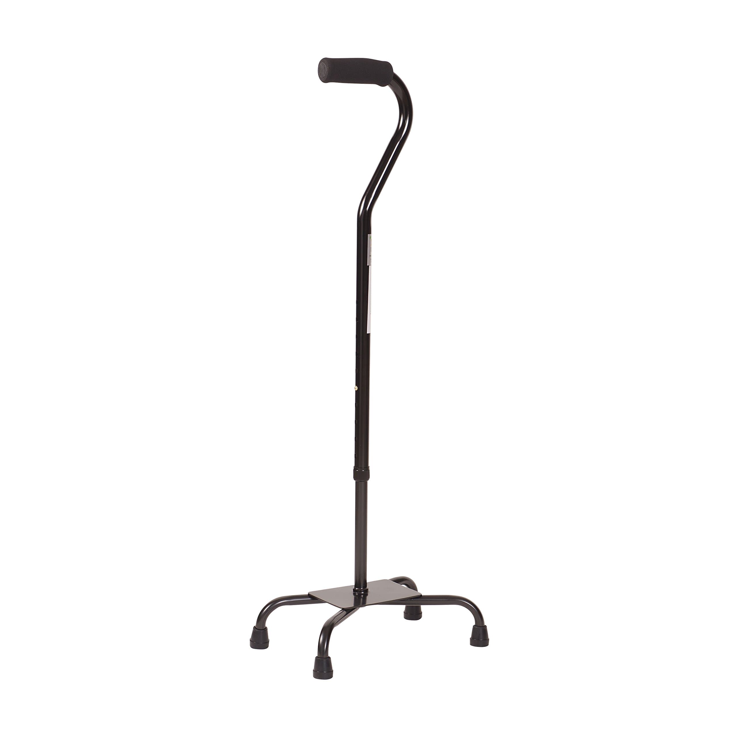 DMI Adjustable Multi-Color Large Base Base Quad Cane, Black