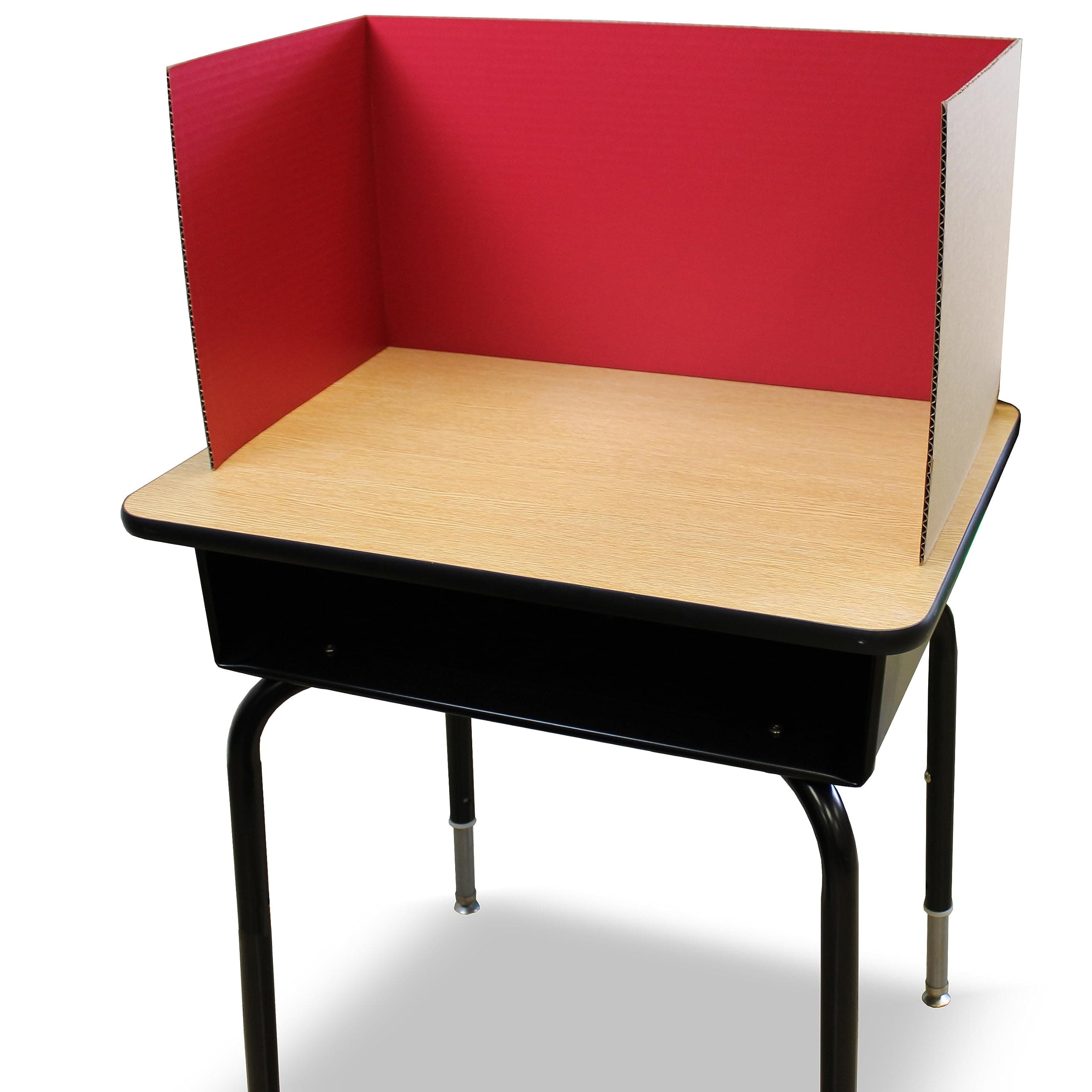 Flipside Products - 12" x 48" Red Corrugated Study Carrel (5/32") - Pack of 12