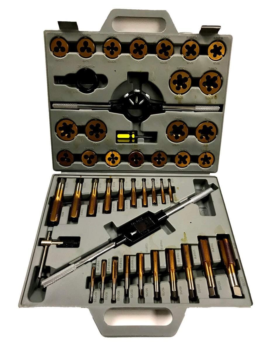 HHIP 1011-0003 45 Piece Tap and Die Set, 1/4-1 Inch-Tin Coated