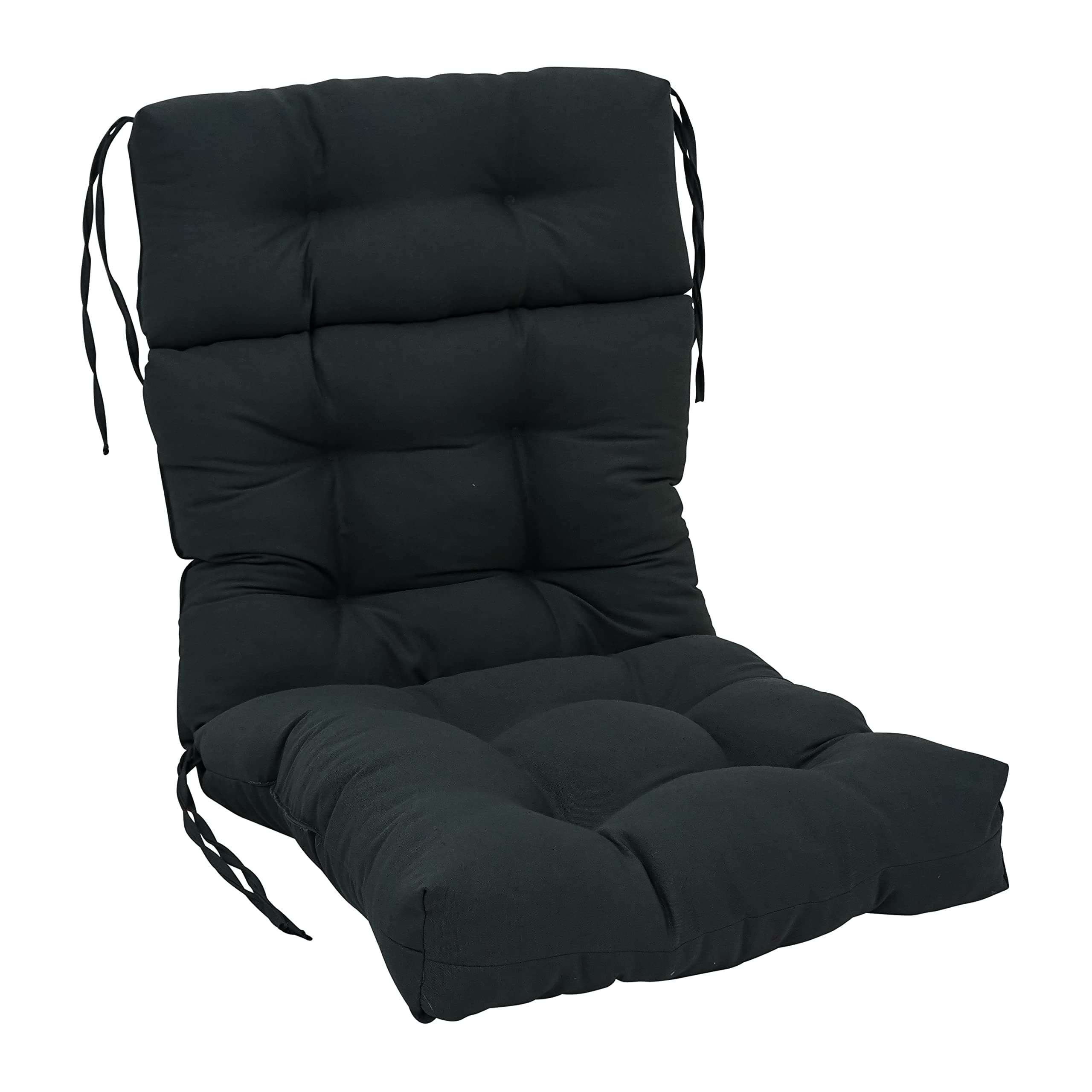 Blazing Needles 20 42-inch Twill Seat/Back Tufted Chair Cushion, 20" x 42", Black