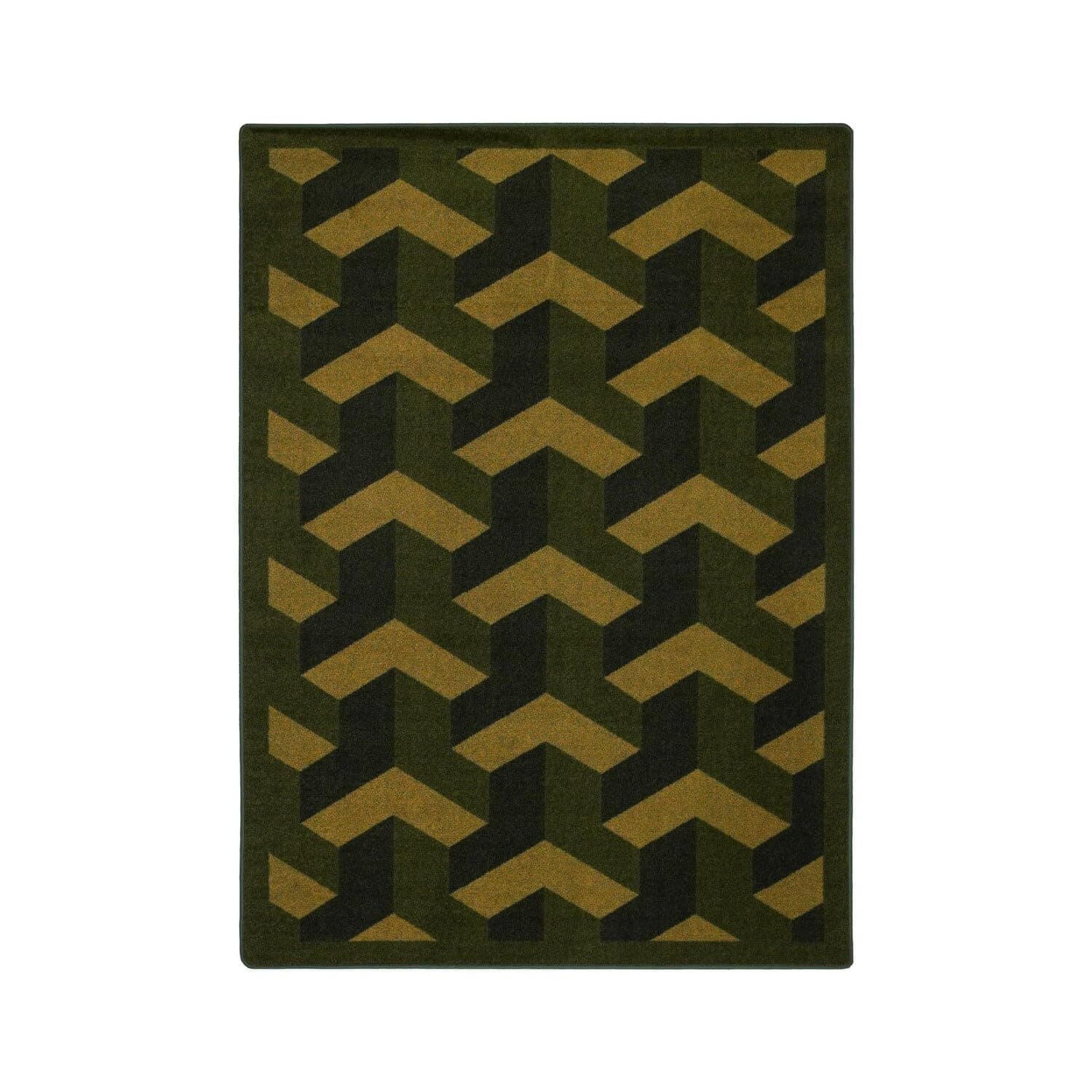 Joy Carpets Kaleidoscope Rooftop Whimsical Area Rugs, Olive