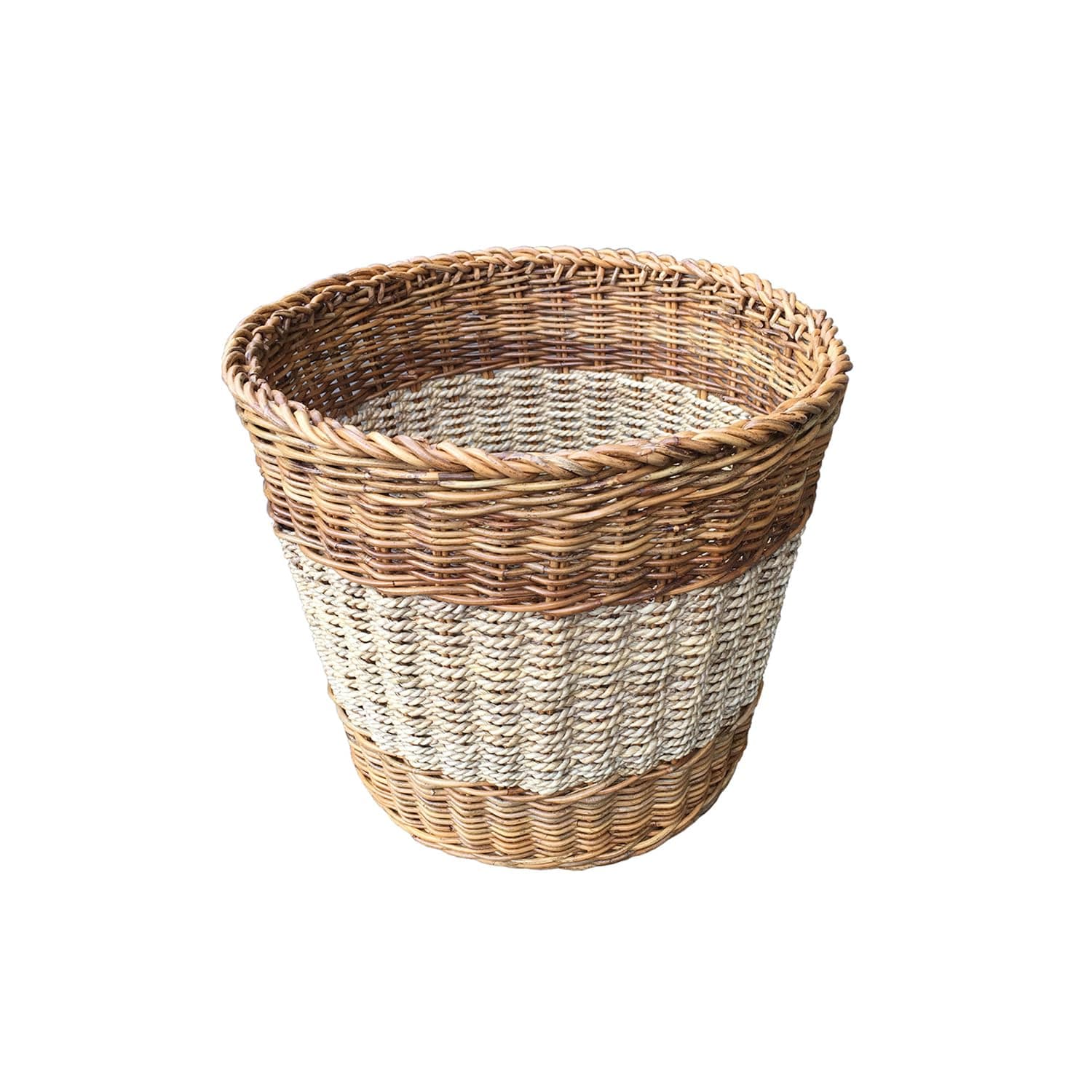 D-Art Collection Arurog Abaca Wicker/Rattan and Seagrass Basket in Natural