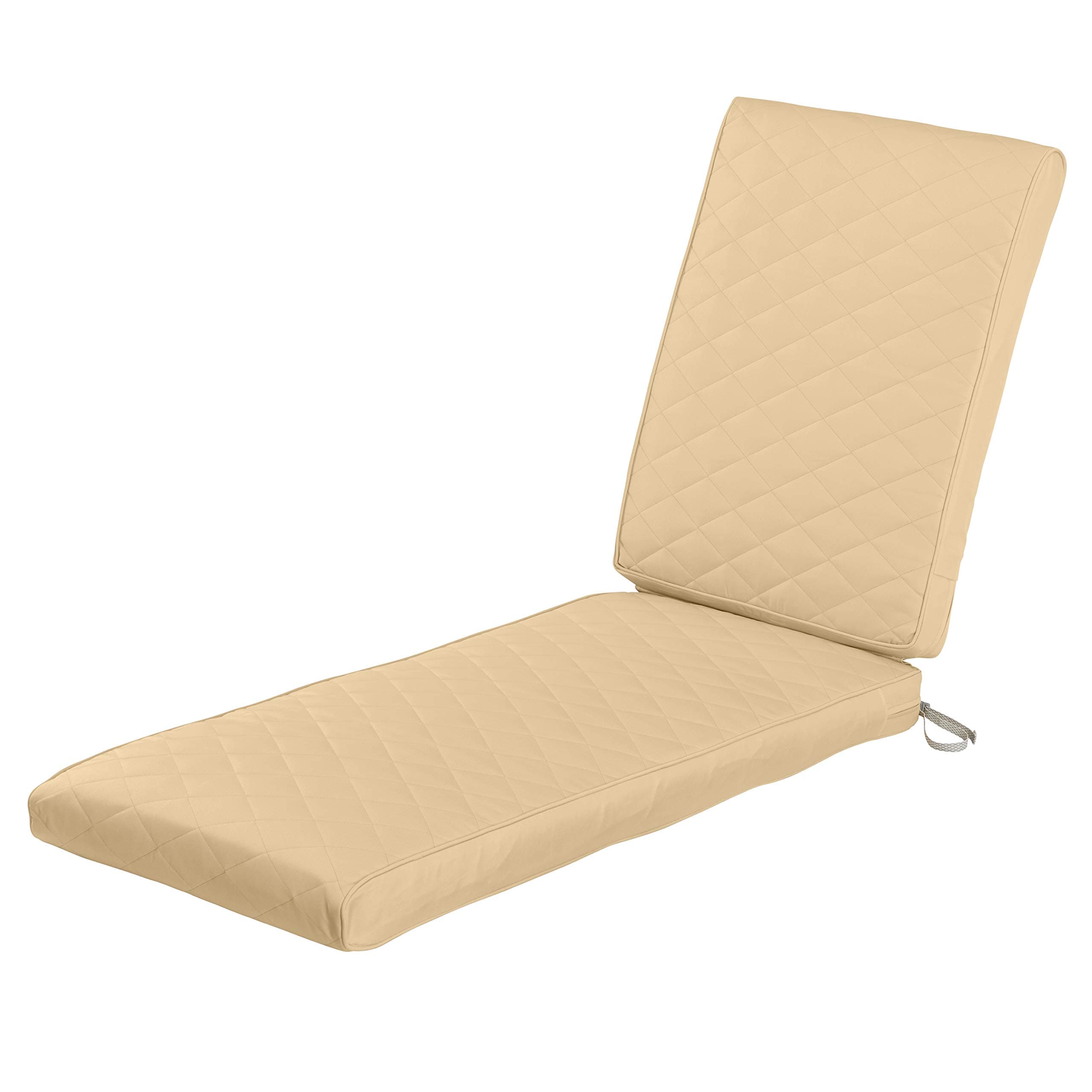 Classic Accessories Montlake FadeSafe Water-Resistant 80 x 26 x 3 Inch Rectangle Patio Quilted Chaise Lounge Cushion, Chamomile