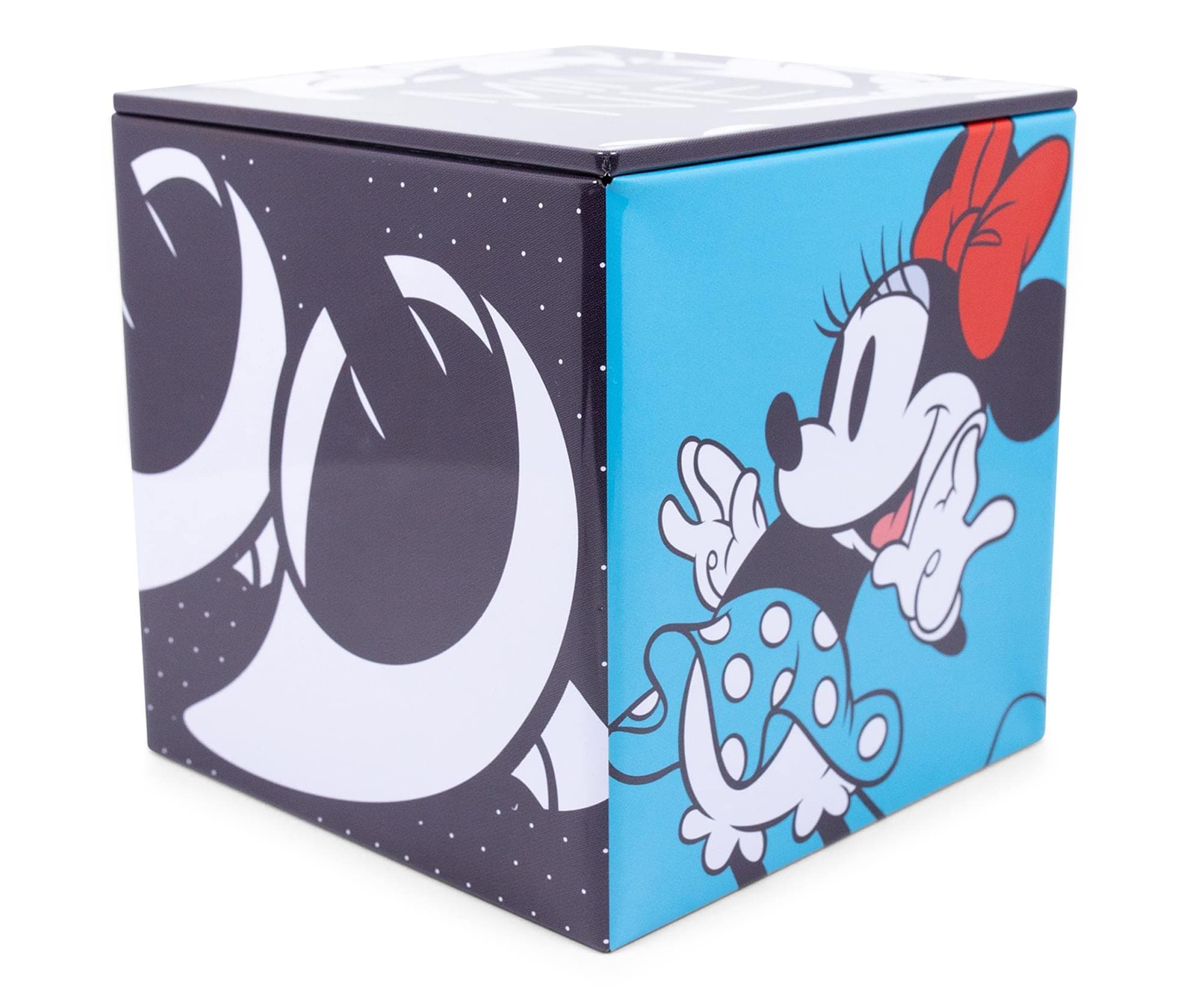Ukonic Disney All Eyes on Minnie Mouse 4-Inch Tin Storage Box Cube Organizer with Lid | Basket Container, Cubby Cube Closet Organizer, Home Decor Playroom Accessories | Cute Gifts And Collectibles