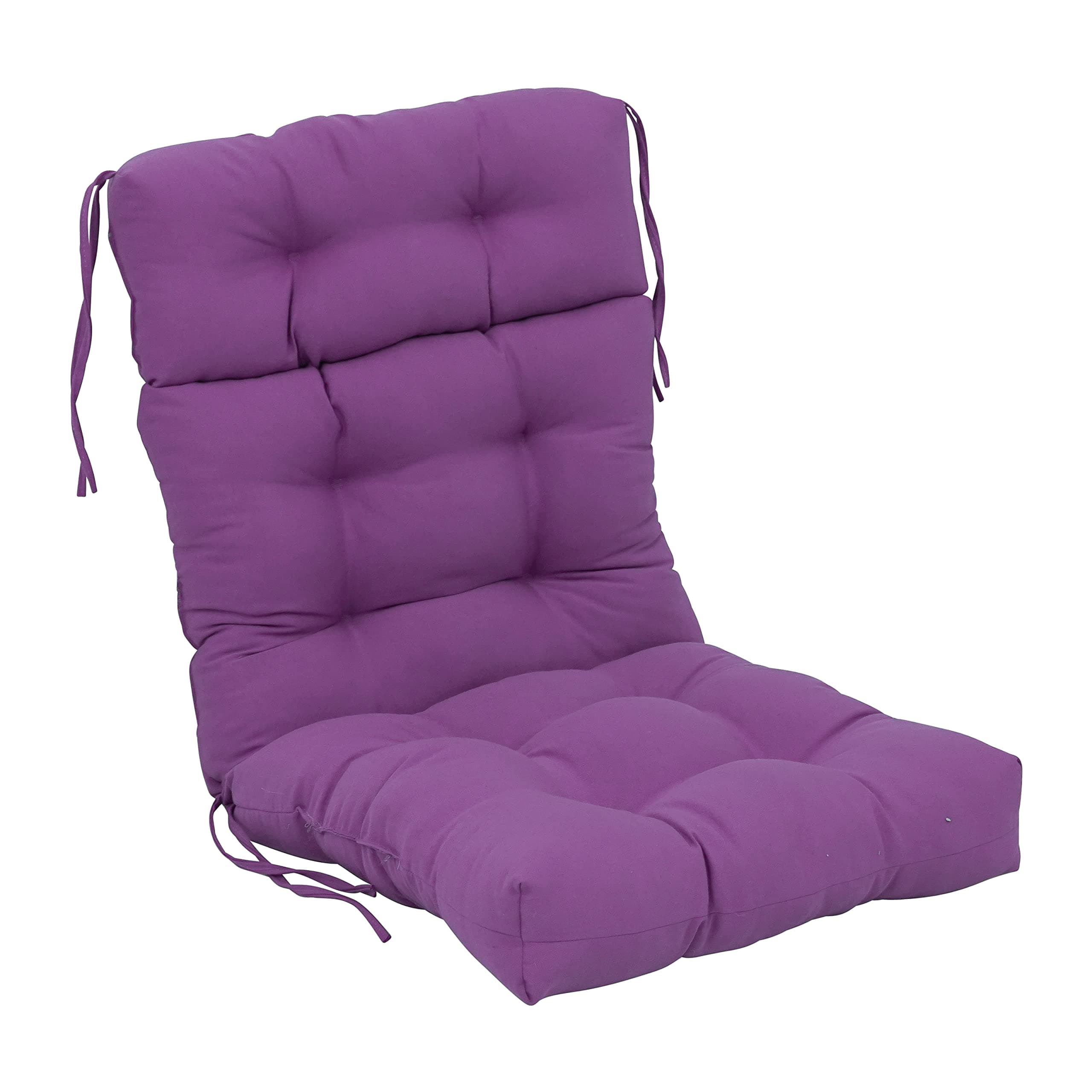 Blazing Needles 20 42-inch Twill Seat/Back Tufted Chair Cushion, 20" x 42", Grape