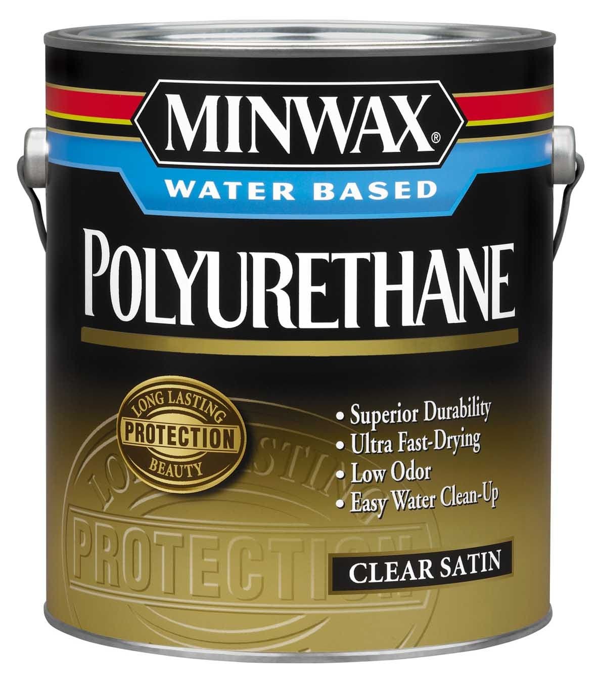 Minwax Transparent Satin Clear Deep Base Latex Oil-Modified Polyurethane 1 gal.
