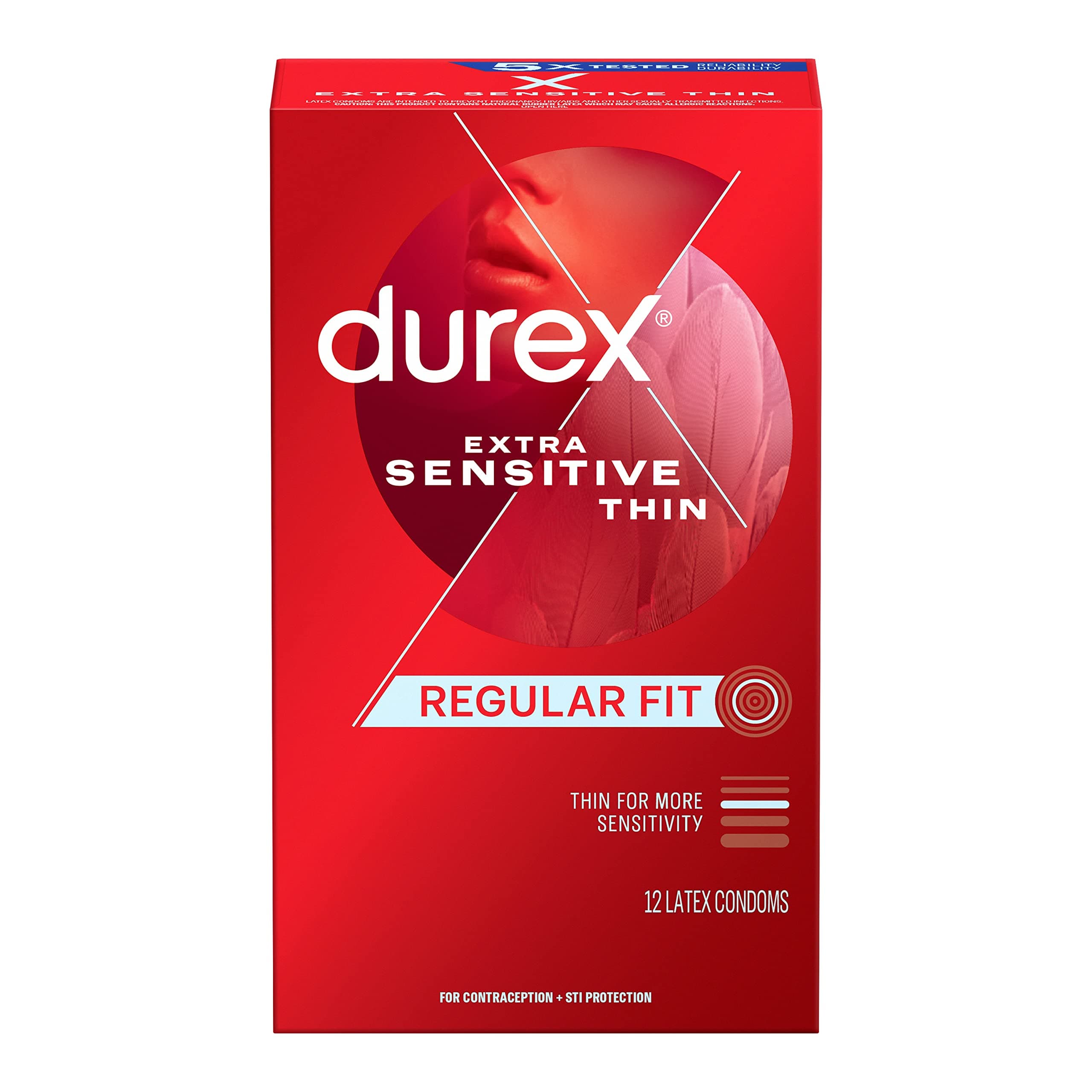 Durex Extra Sensitive Ribbed Condoms (12 Count)