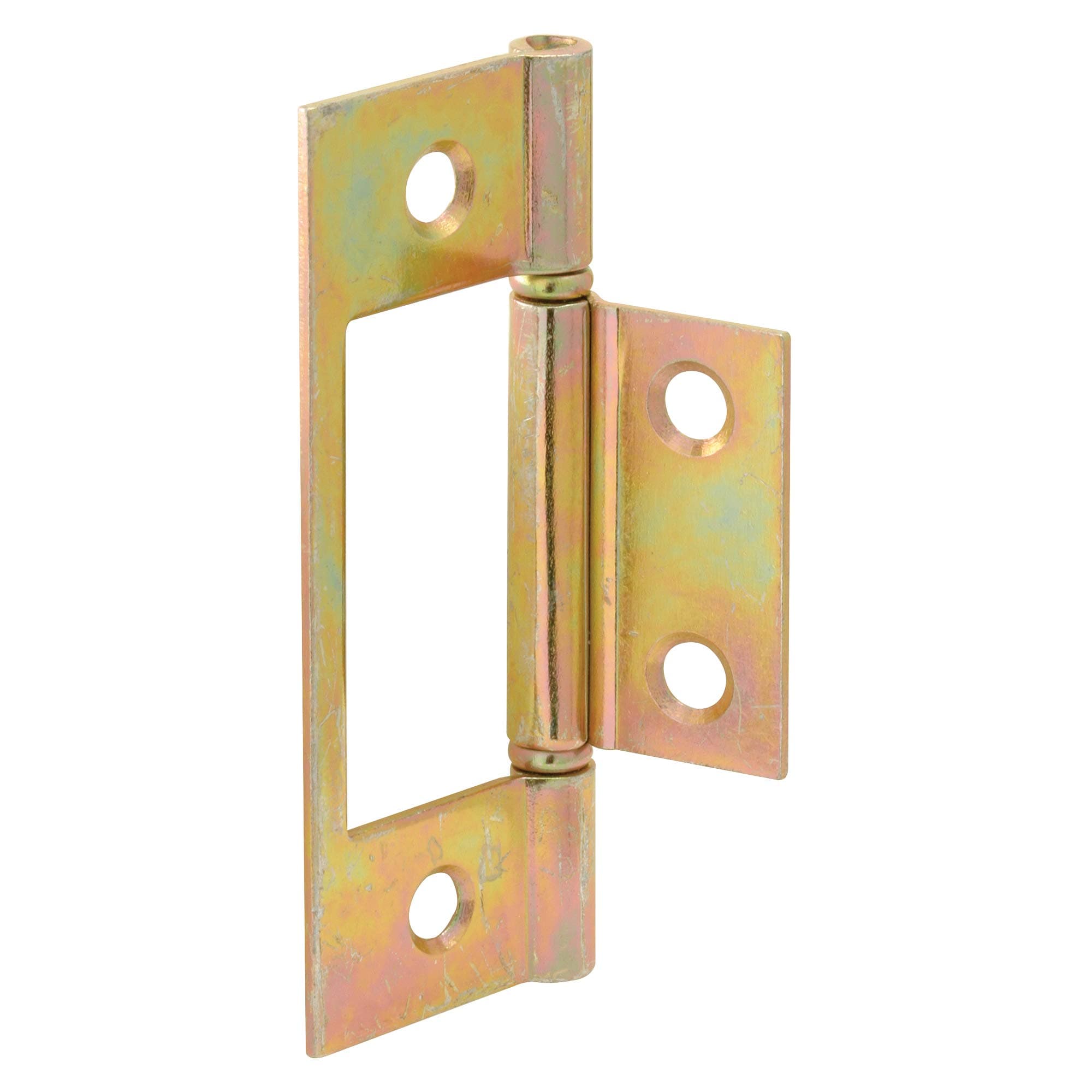 Prime-Line N 6656 Bi-Fold Door Hinges, Non-Mortise Style, Brass Plated (2 Pack)