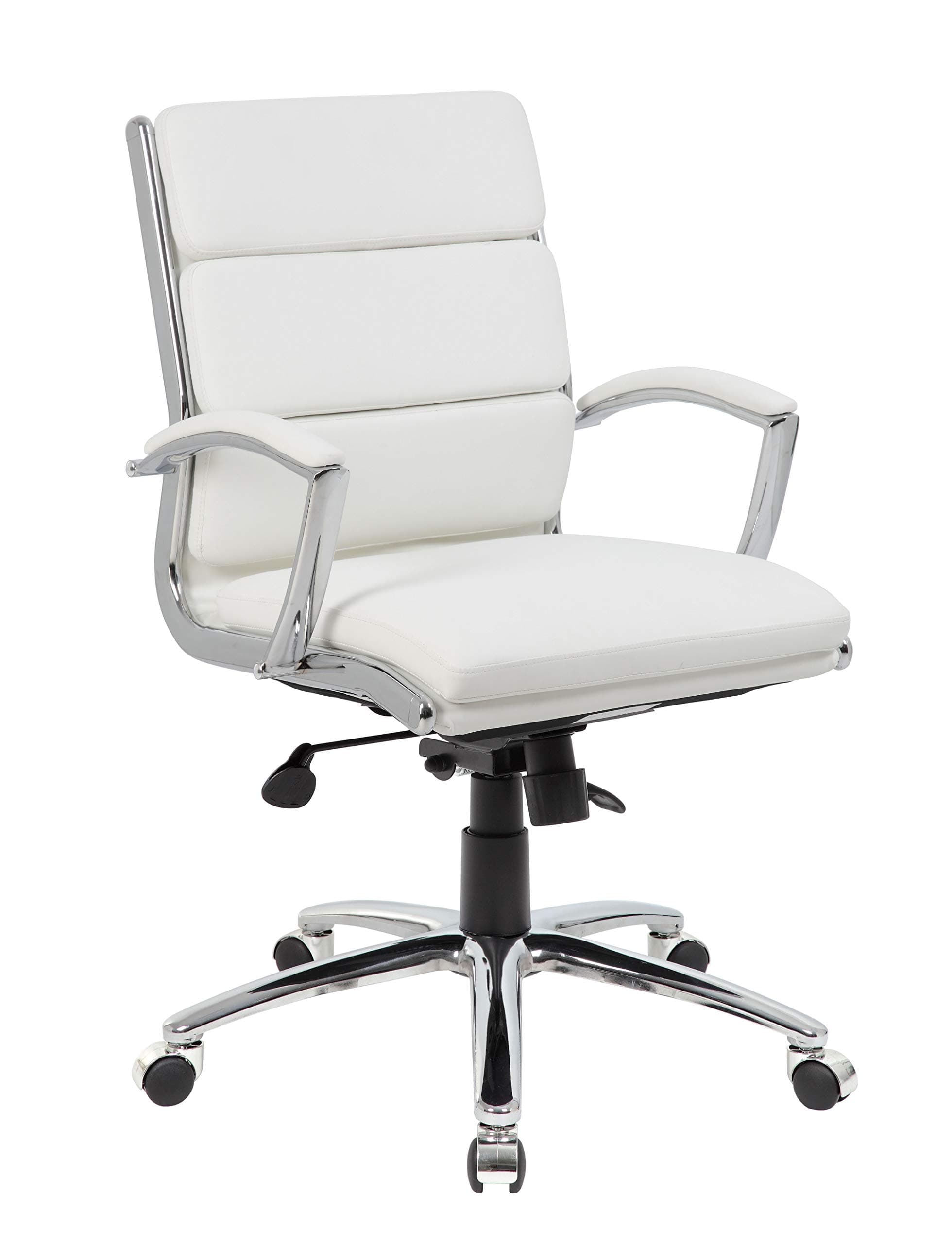 Boss Office Products (BOSXK Executive Mid Back Chair, White, 27"" d x 27"" w x 41"" h (B9476-WT)