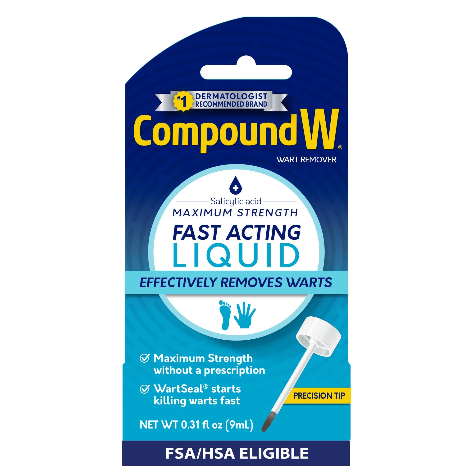 Compound W Maximum Strength Fast Acting Liquid Wart Remover, 0.31 fl oz