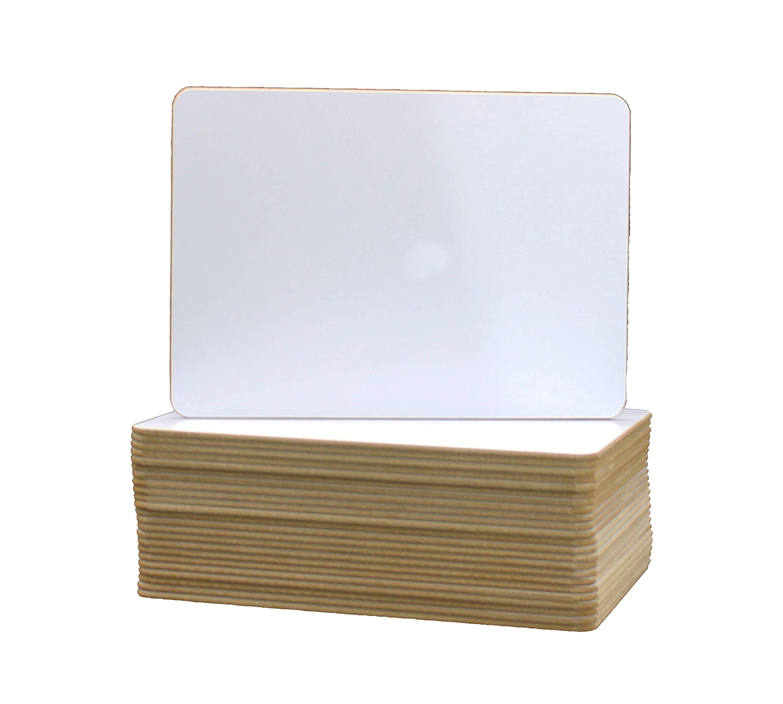 Flipside Products 6" x 9" Two-Sided Dry Erase White Boards, Classroom Pack, Double Sided Lapboard for Class, Reusable for Group Participation - 24 Pack
