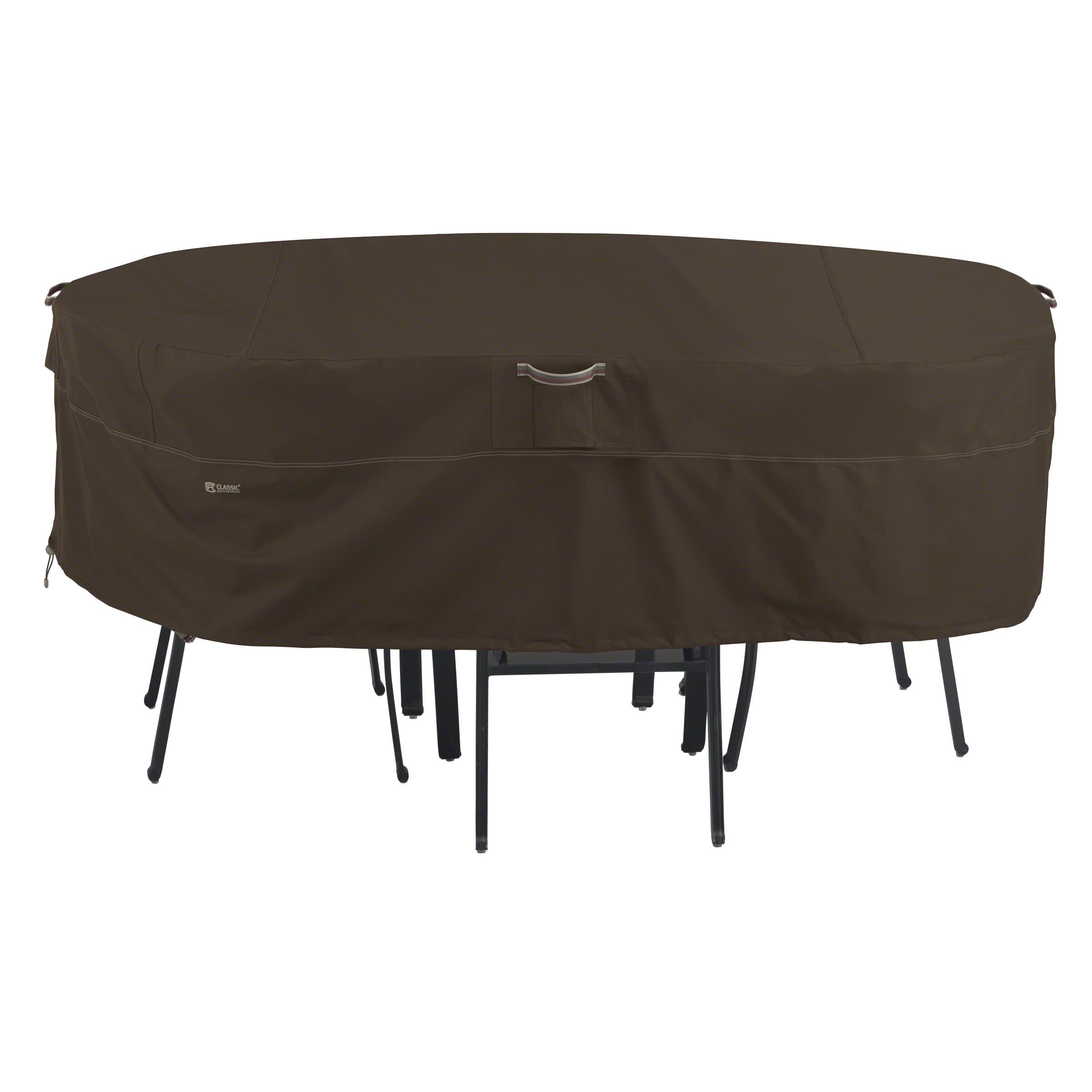 Classic Accessories Madrona Waterproof 108 Inch Rectangular/Oval Patio Table & Chair Set Cover