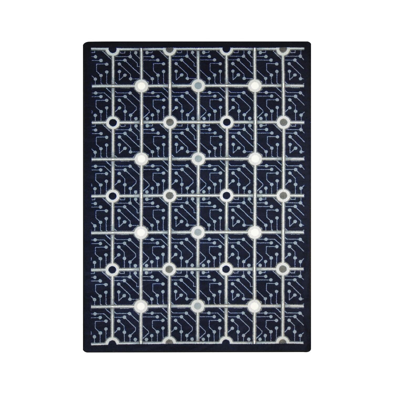 Joy Carpets Kaleidoscope Electrode Whimsical Area Rugs, Navy