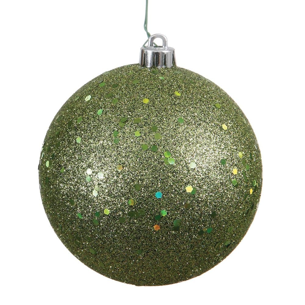 Vickerman 4" Olive Sequin Ball Ornament, 6 per Bag