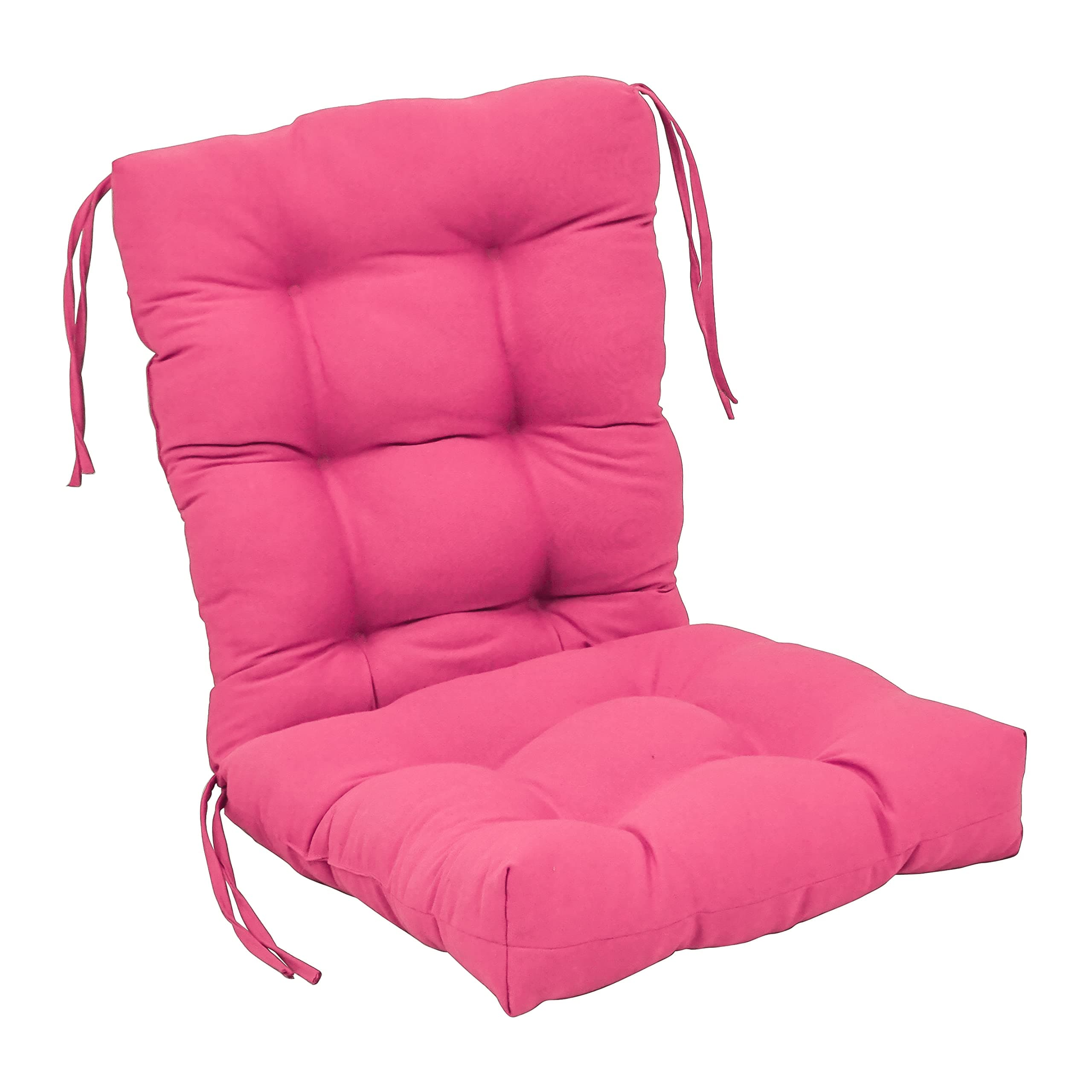 Blazing Needles 18 38-inch Twill Seat/Back Tufted Chair Cushion, 18" x 38", Bery Berry
