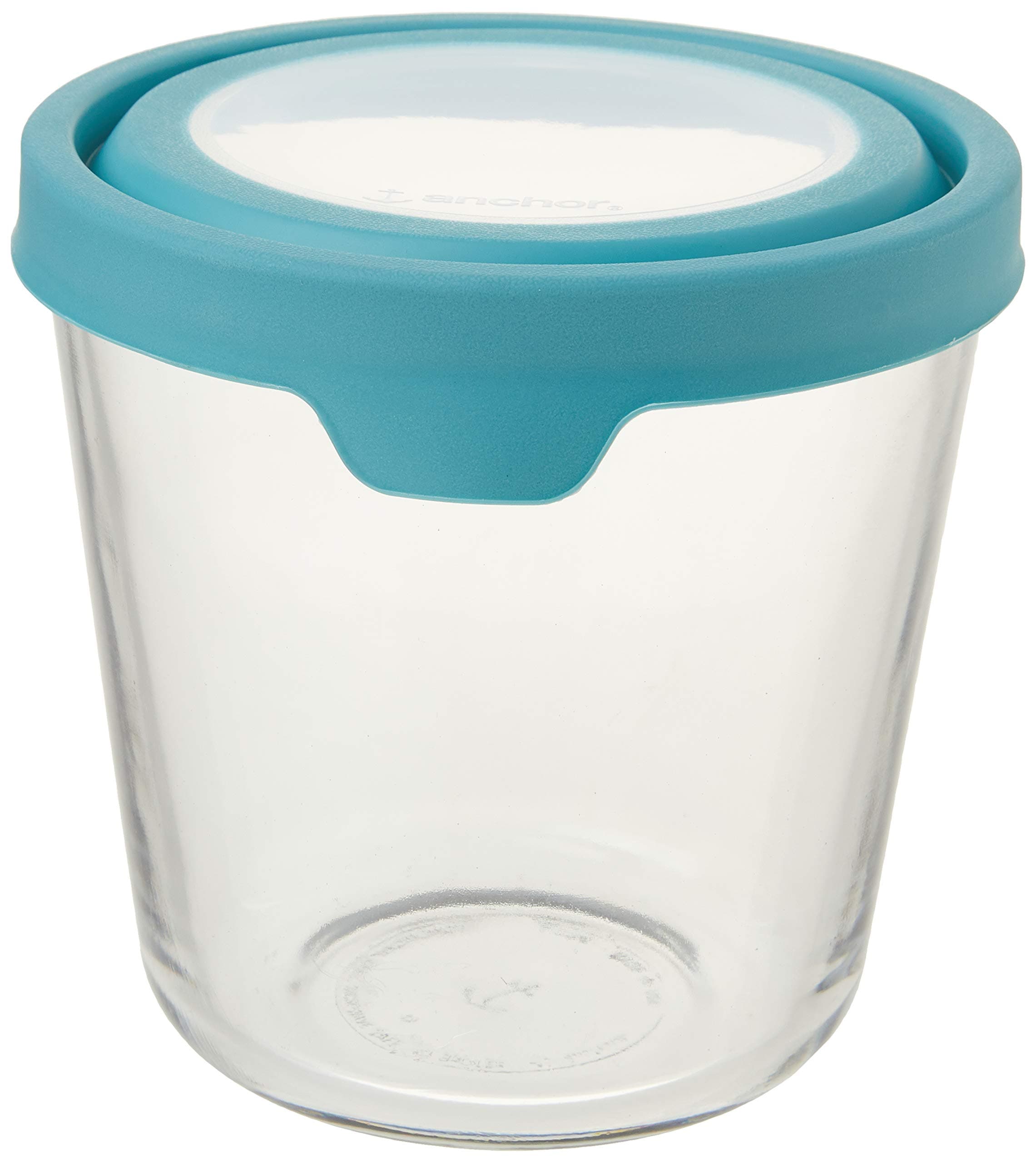Anchor Hocking Trueseal Glass Food Storage Container with Airtight Lid, 7 Cup Tall, Mineral Blue