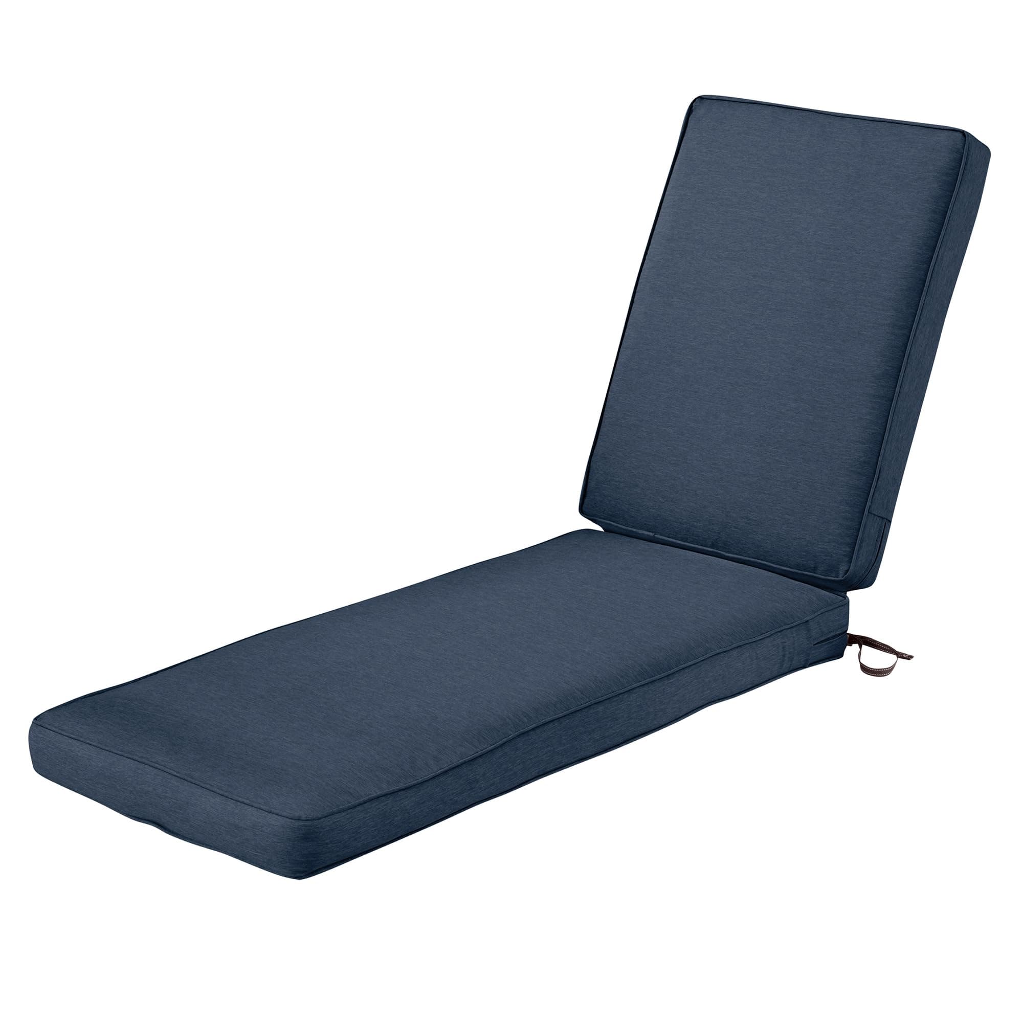 Classic Accessories 62-001-INDIGO-EC Montlake Chaise Cushion Foam and Slip Cover, Heather Indigo, 72" Long x 21" Wide x 3" Thick