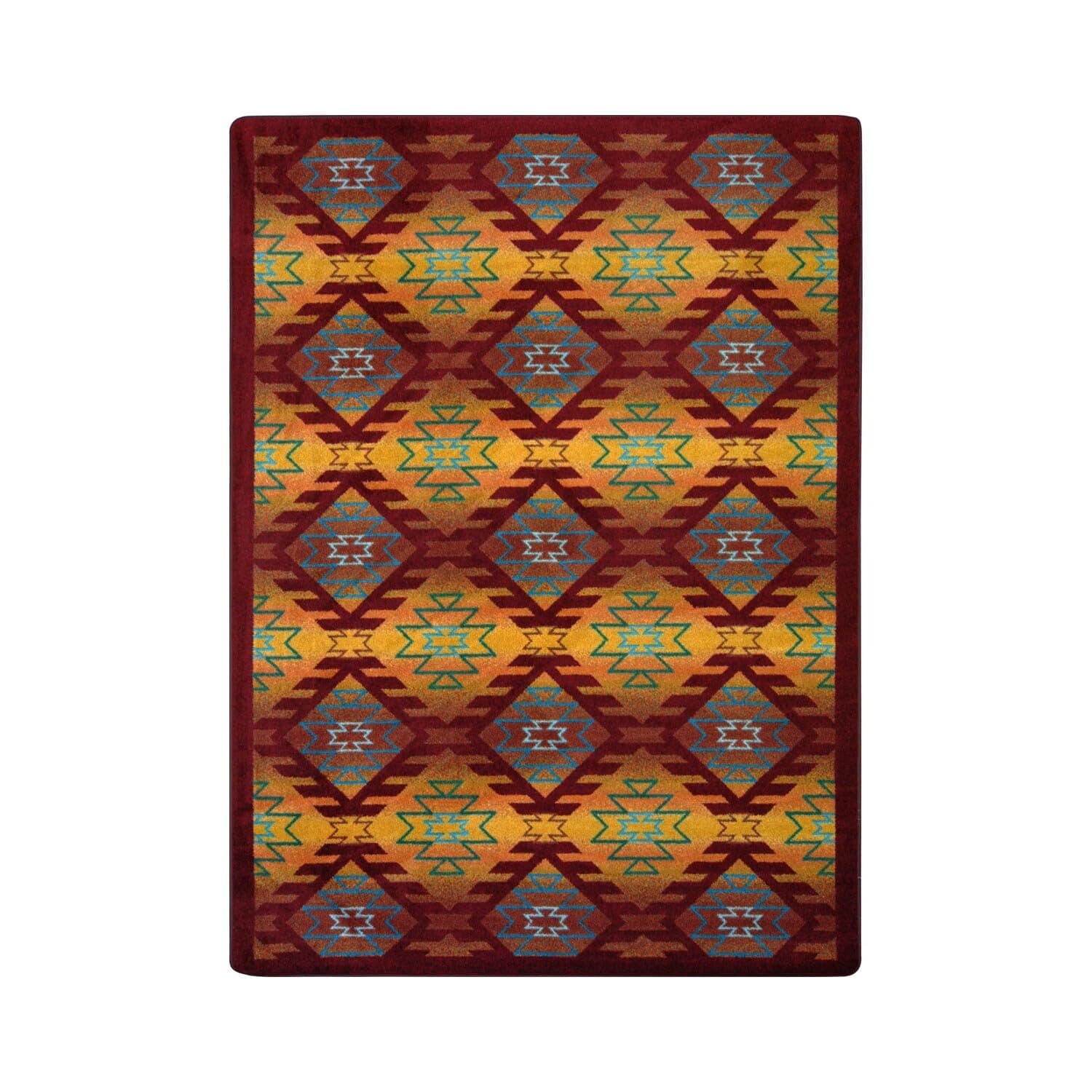 Joy Carpets Kaleidoscope Canyon Ridge Whimsical Area Rugs, 64-Inch by 92-Inch by 0.36-Inch, Mesa Sunset