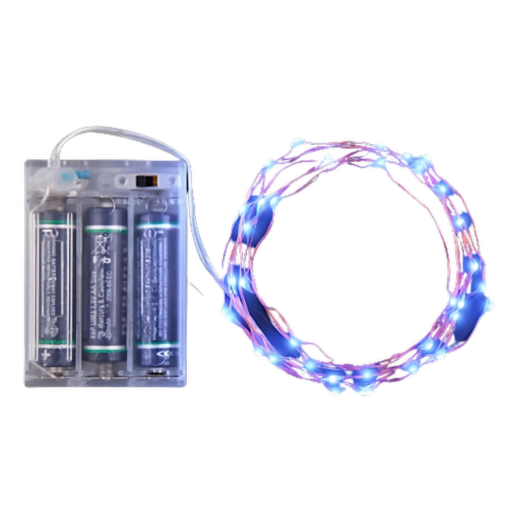 blinkee 76 Inch Blue LED String Lights, Battery Operated, Ideal for Crafts, Costumes, and Centerpiece Decor - Indoor or Outdoor Use