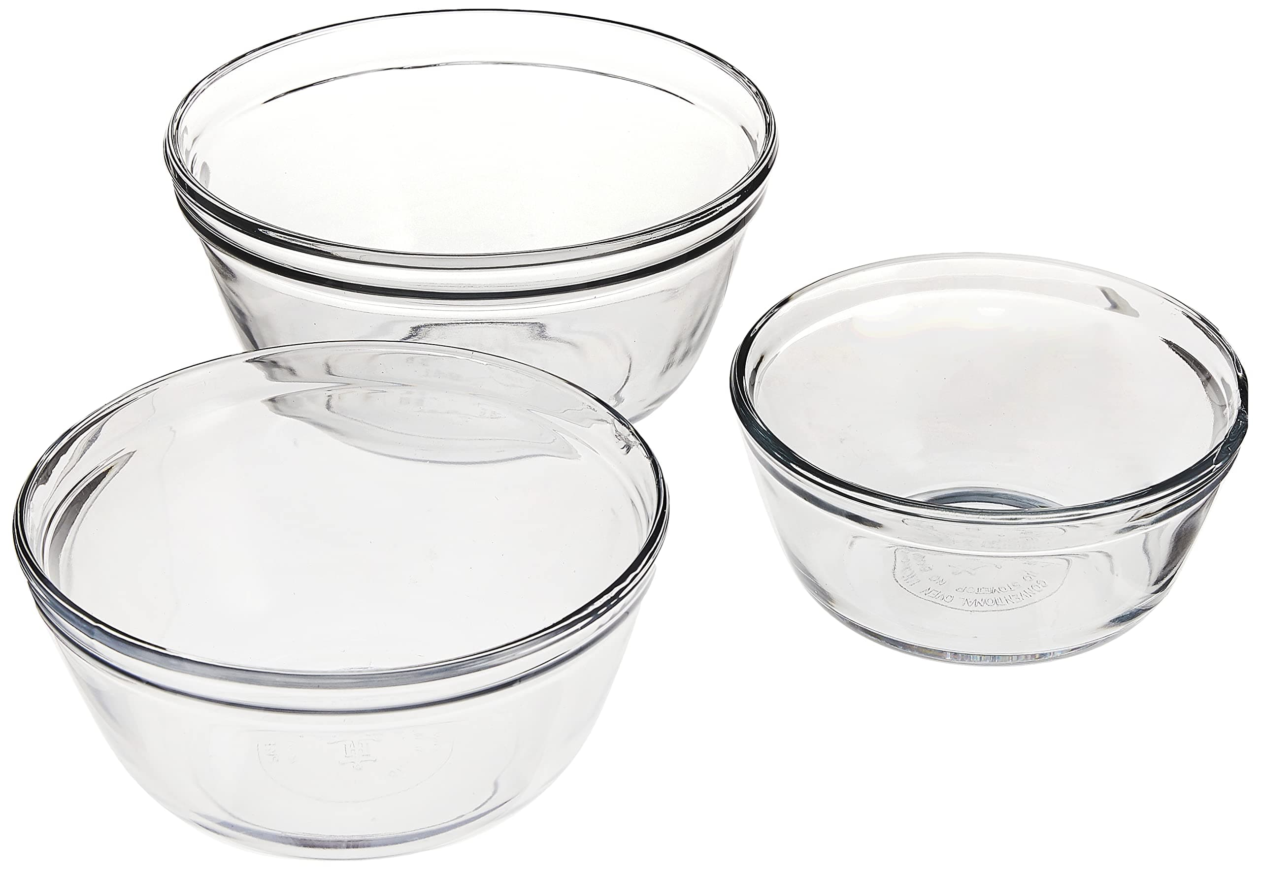 Anchor Hocking Anchor 3-Piece Glass Mixing Bowl Set, Clear