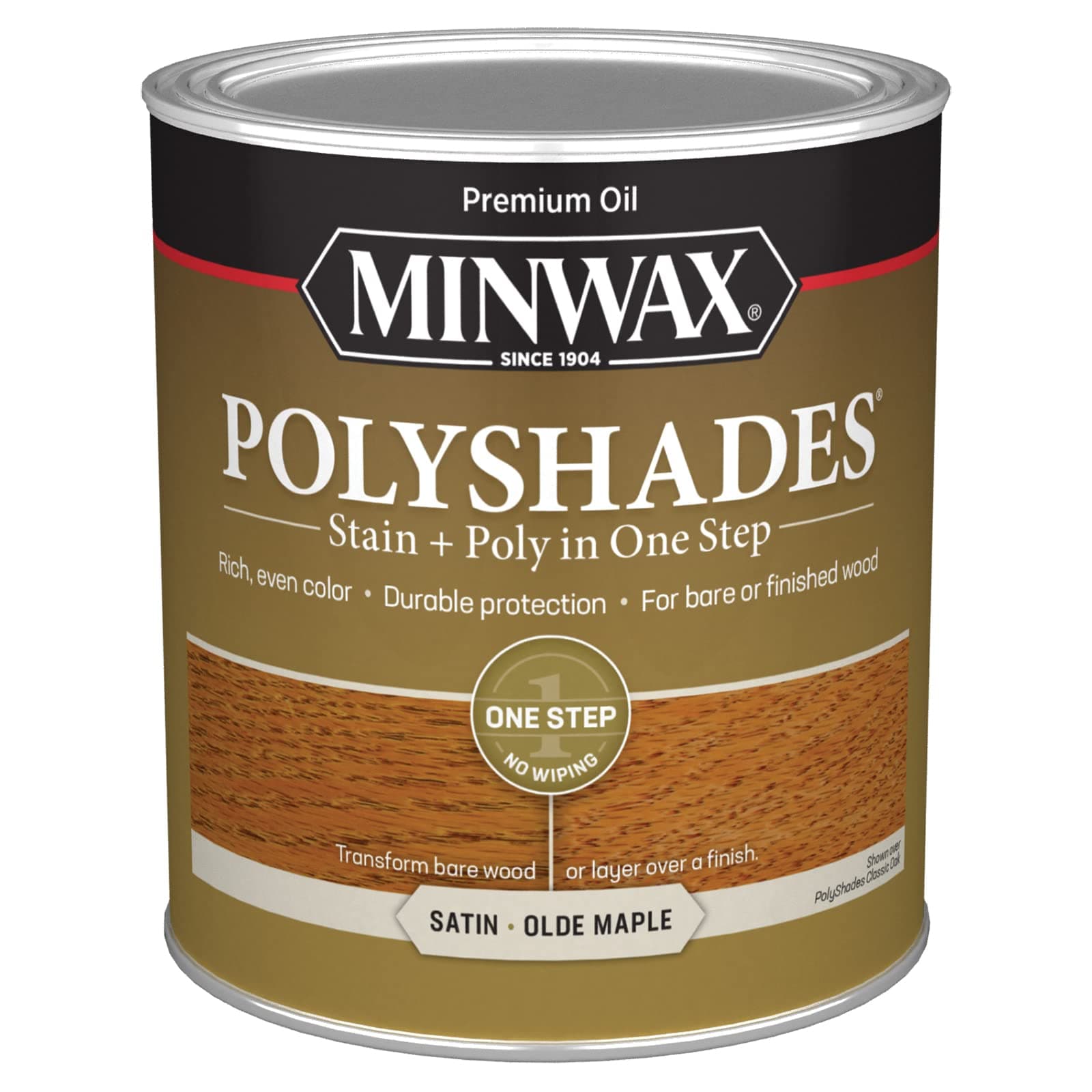 Minwax PolyShades Wood Stain + Polyurethane Finish – Quart, Olde Maple, Satin