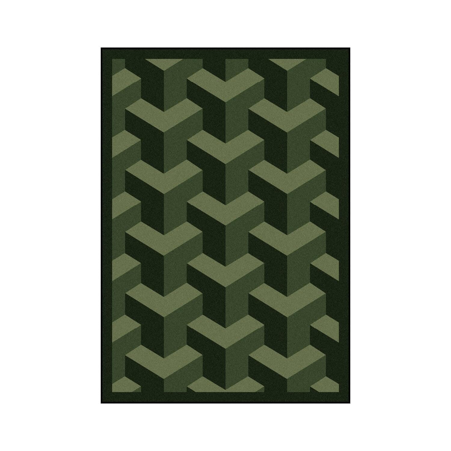 Joy Carpets Kaleidoscope Rooftop Whimsical Area Rugs, Emerald