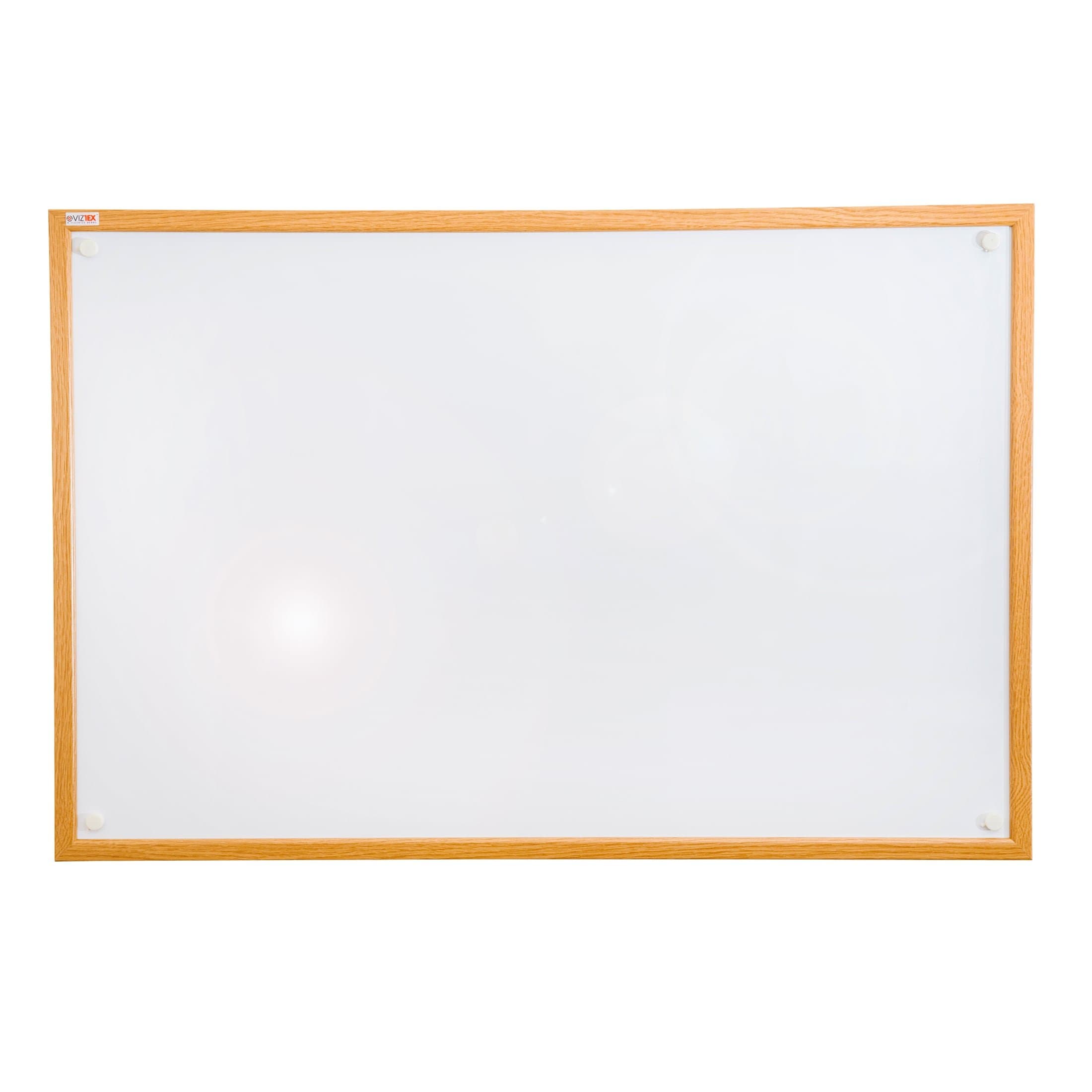 Viztex Lacquered Steel Magnetic Dry Erase Board, Oak Effect Surround, 36" x 24" (FCVLM3624W)