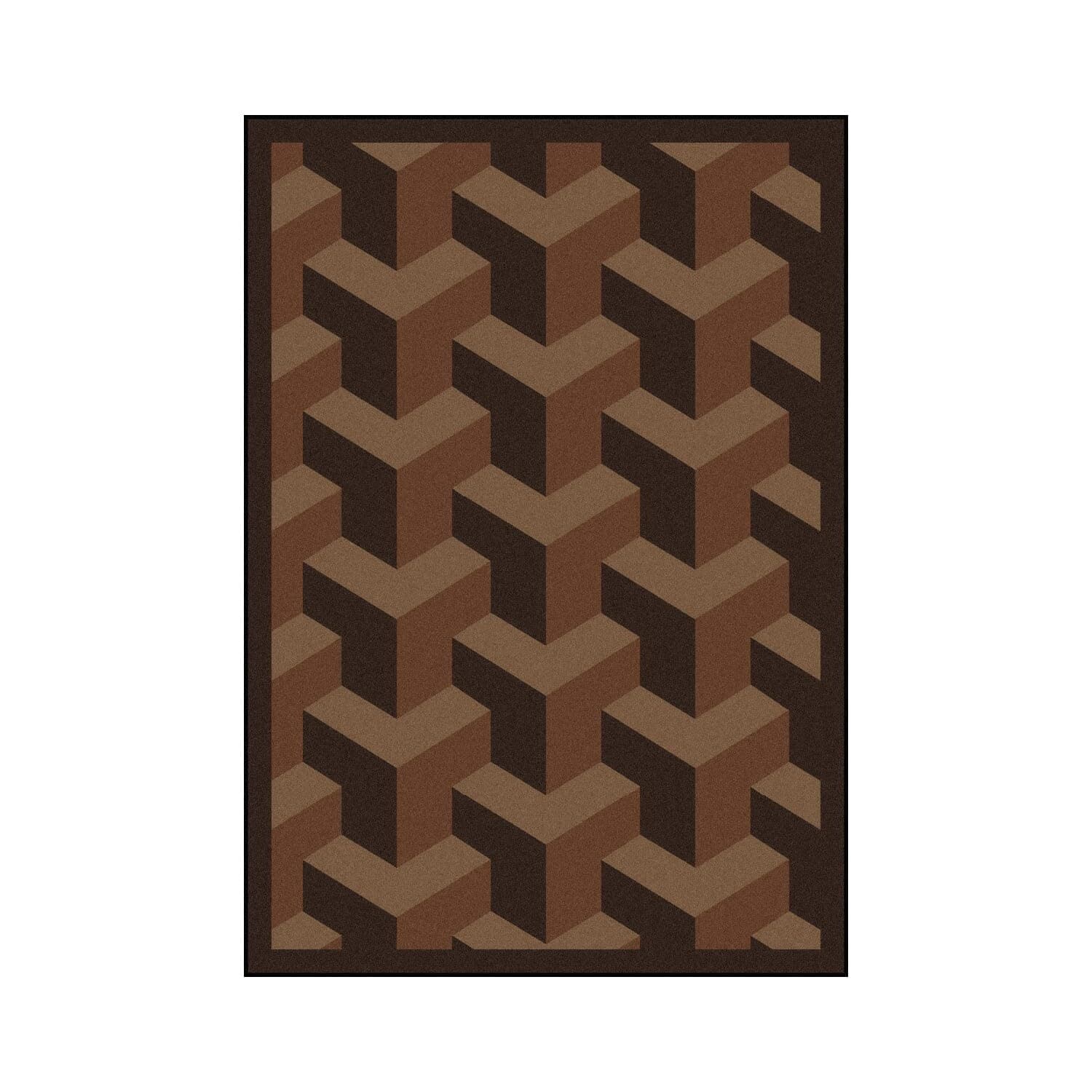 Joy Carpets Kaleidoscope Rooftop Whimsical Area Rugs, Chocolate