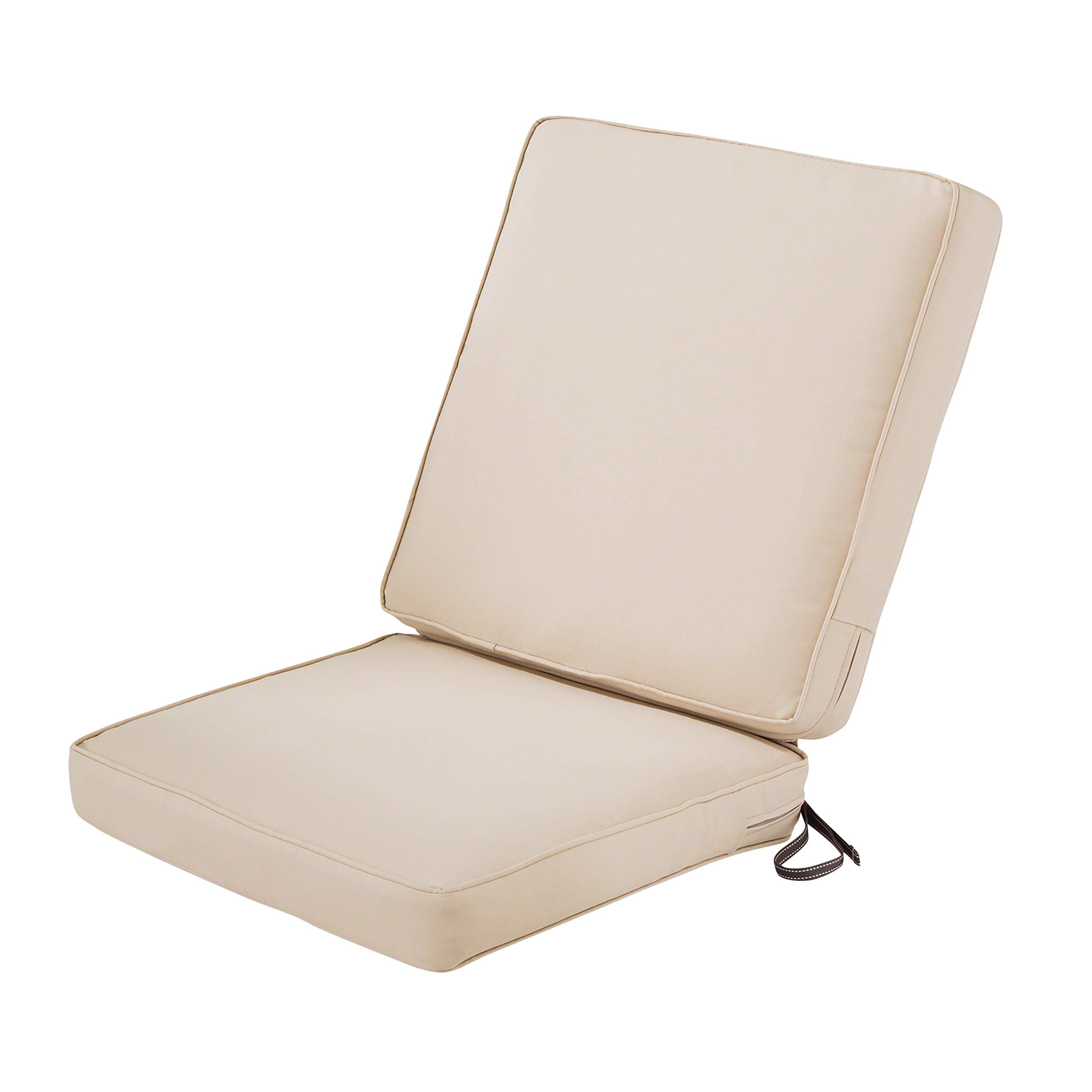 Classic Accessories Montlake FadeSafe Water-Resistant 44 x 20 x 3 Inch Patio Chair Cushion, Antique Beige, Patio Cushion Set