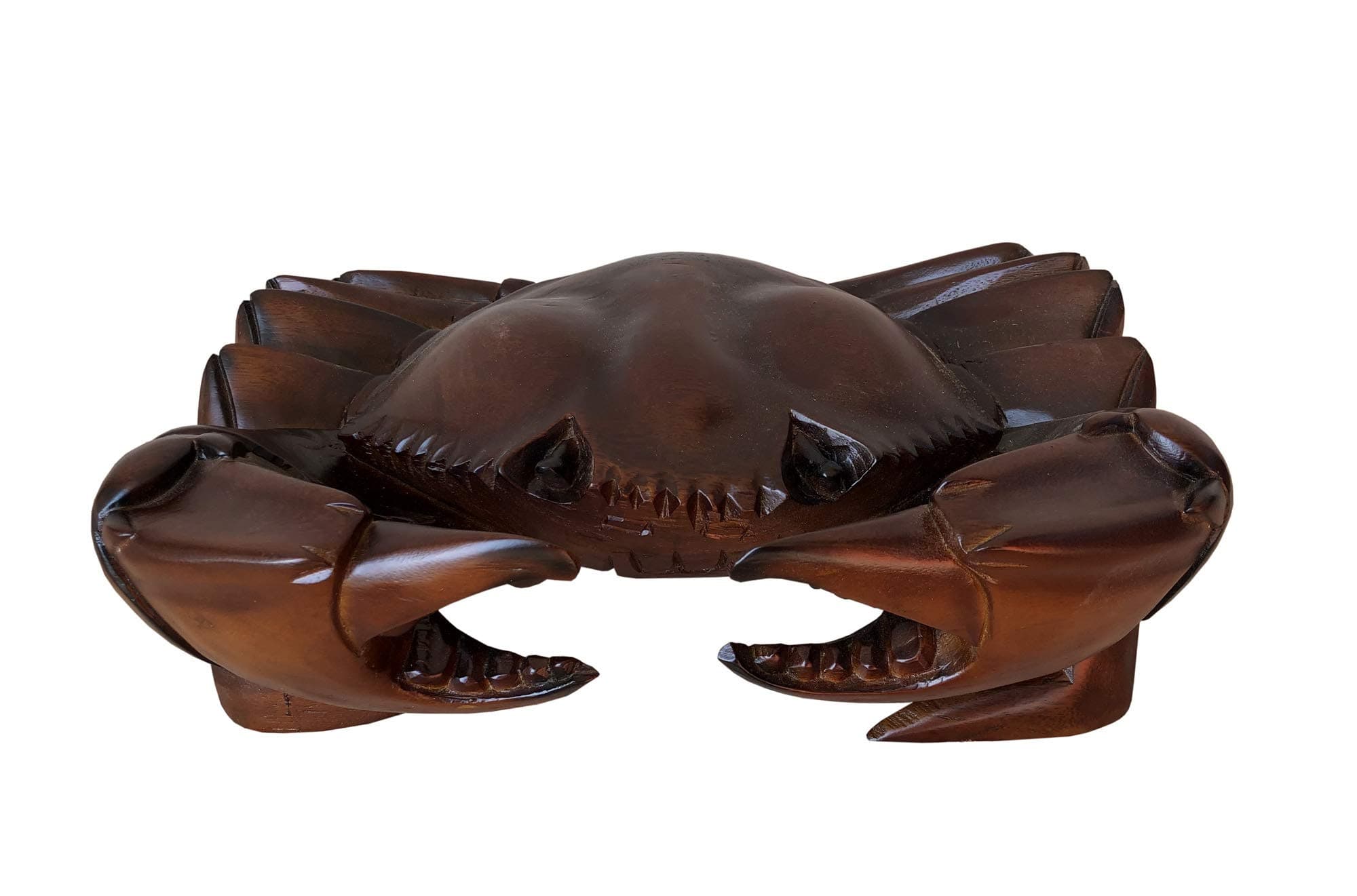 D-ART COLLECTION Teak and Mahogany Solid Wood King Crab Statue in Dark Brown
