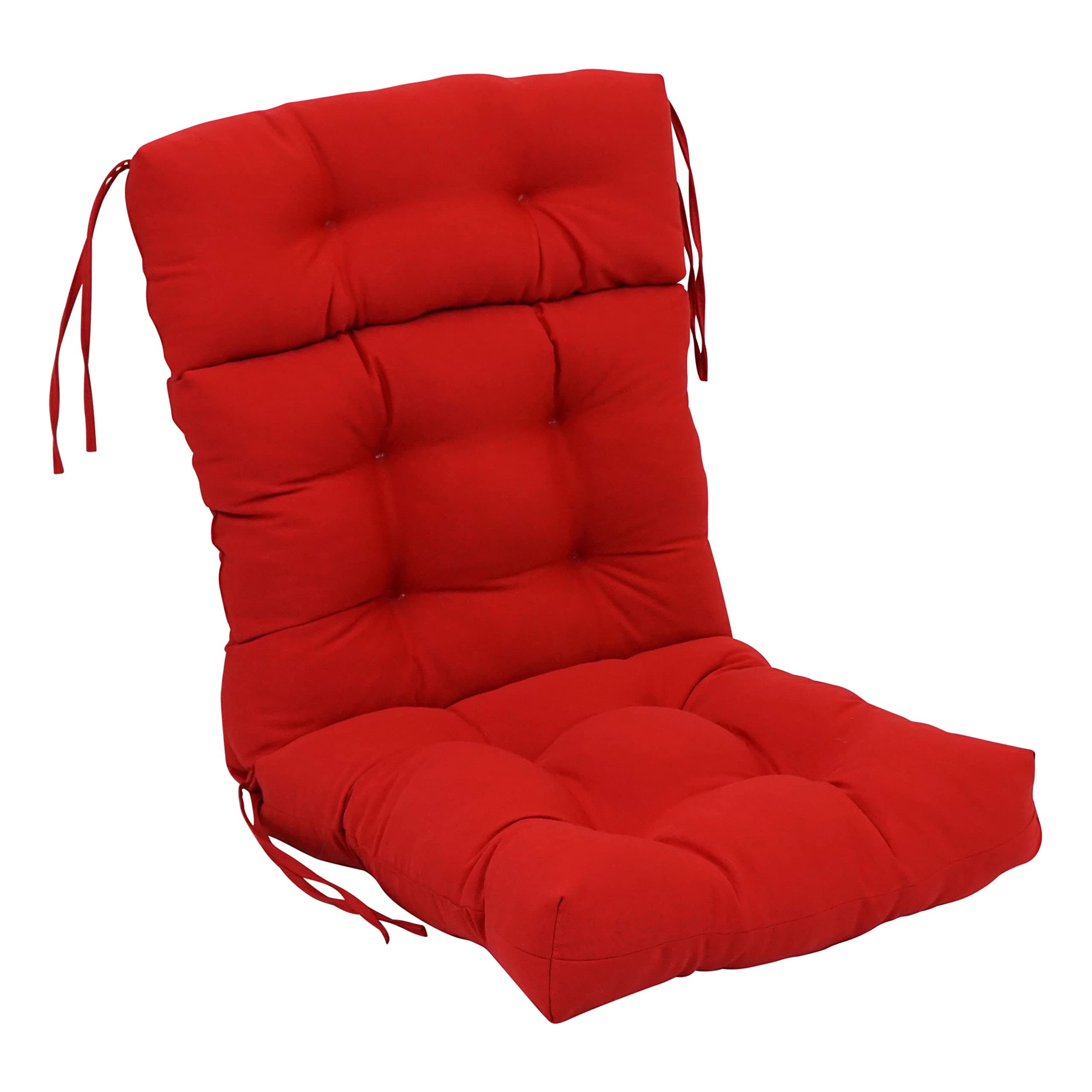 Blazing Needles 20 42-inch Twill Seat/Back Tufted Chair Cushion, 20" x 42", Red