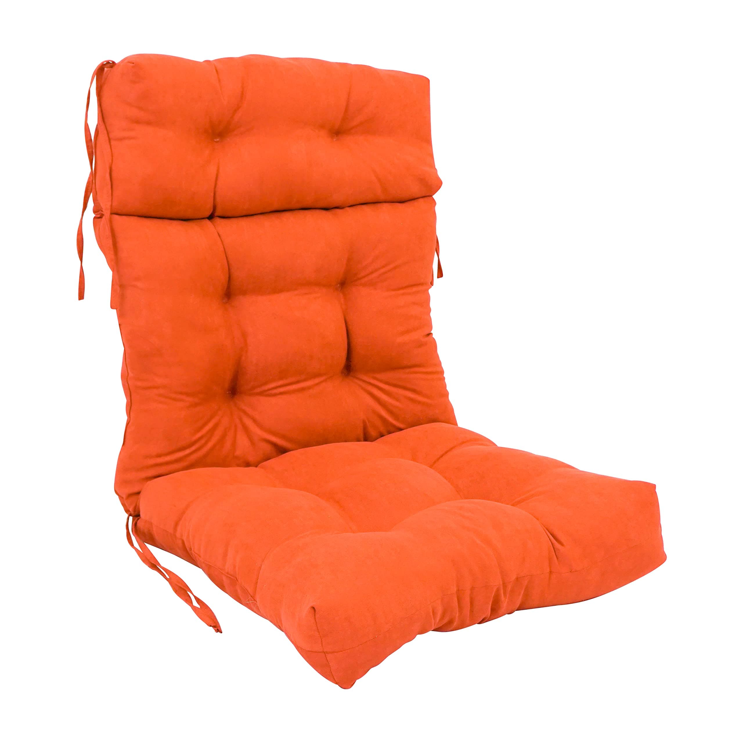 Blazing Needles 22 45-inch Microsuede Seat/Back Tufted Chair Cushion, 22" x 45", Tangerine Dream