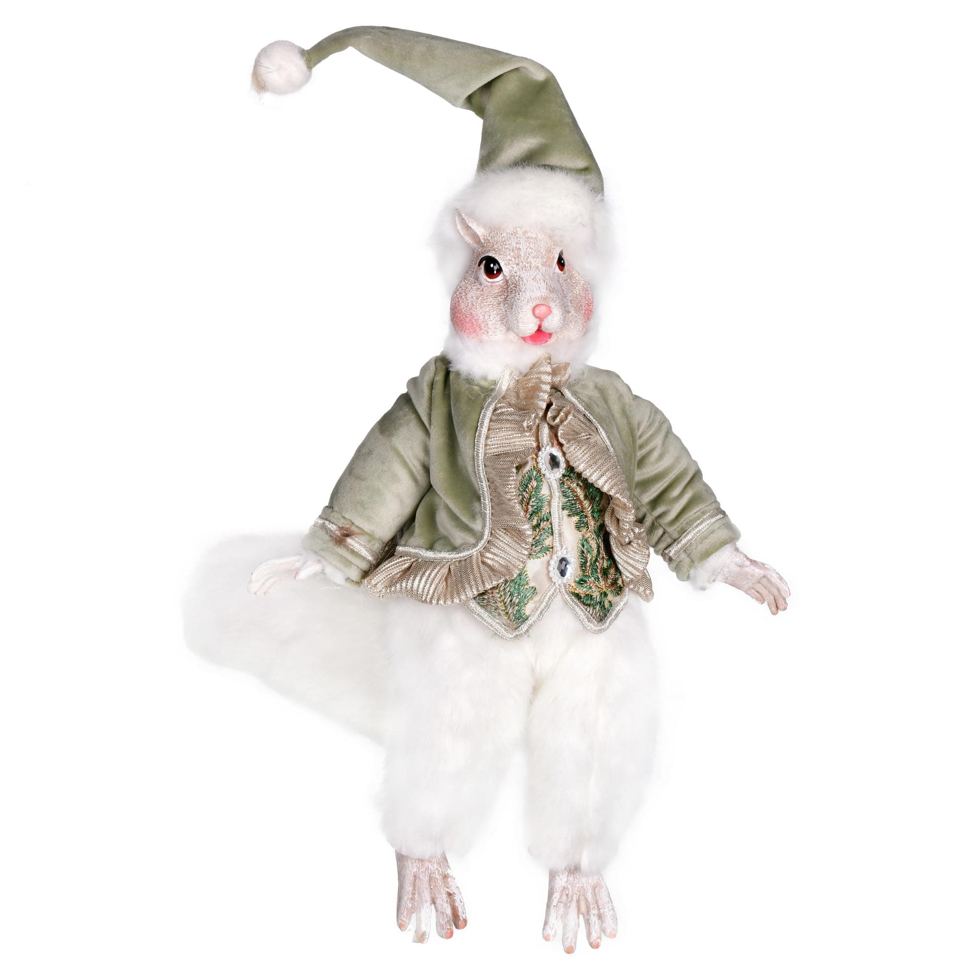 Vickerman 14" Jewel-Tide Greetings Collection Squirrel Doll, Gray