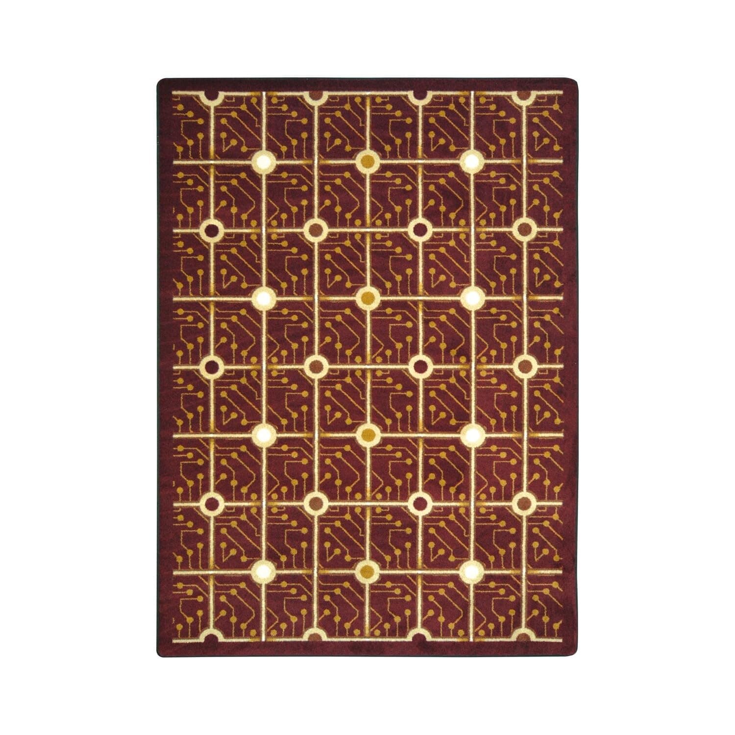 Joy Carpets Kaleidoscope Electrode Whimsical Area Rugs, Burgundy