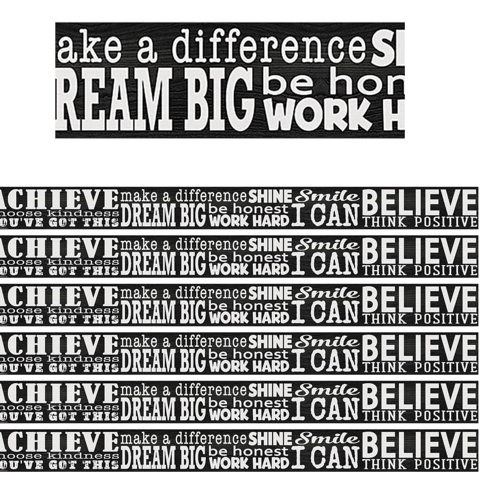 Teacher Created Resources Border Trim, Modern Farmhouse Positive Sayings, 35', Set of 6 Packs