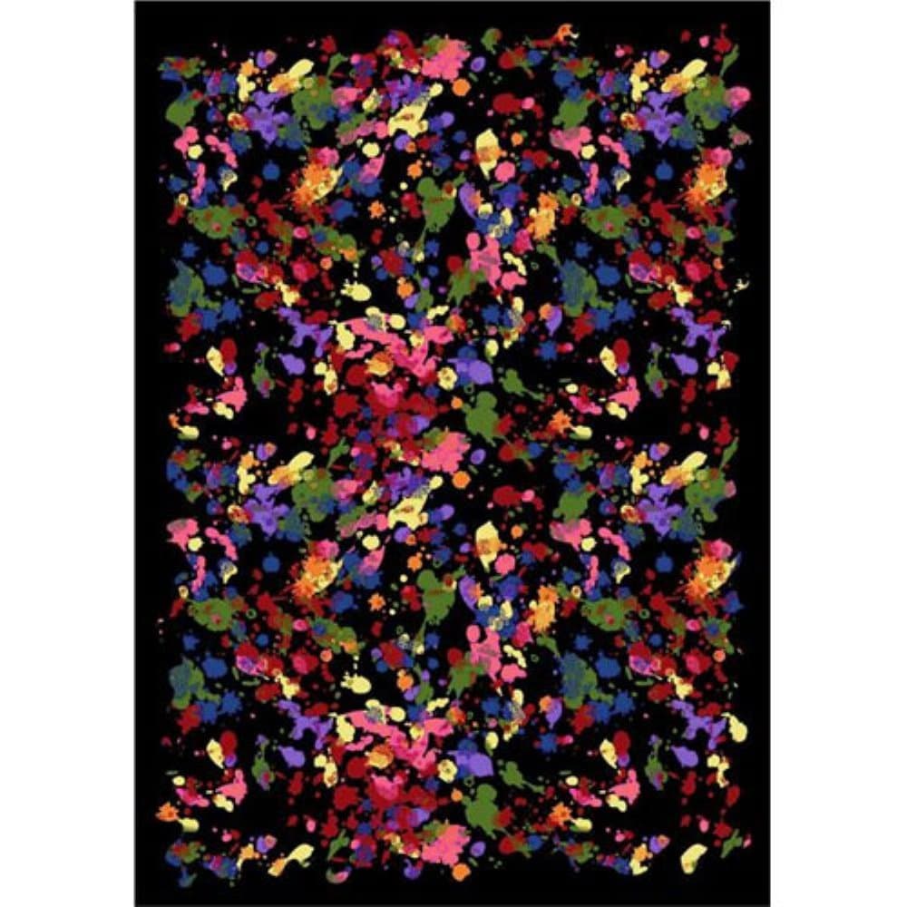 Joy Carpets Kaleidoscope Splatter Paint Whimsical Area Rugs, 46-Inch by 64-Inch by 0.36-Inch, Multicolored