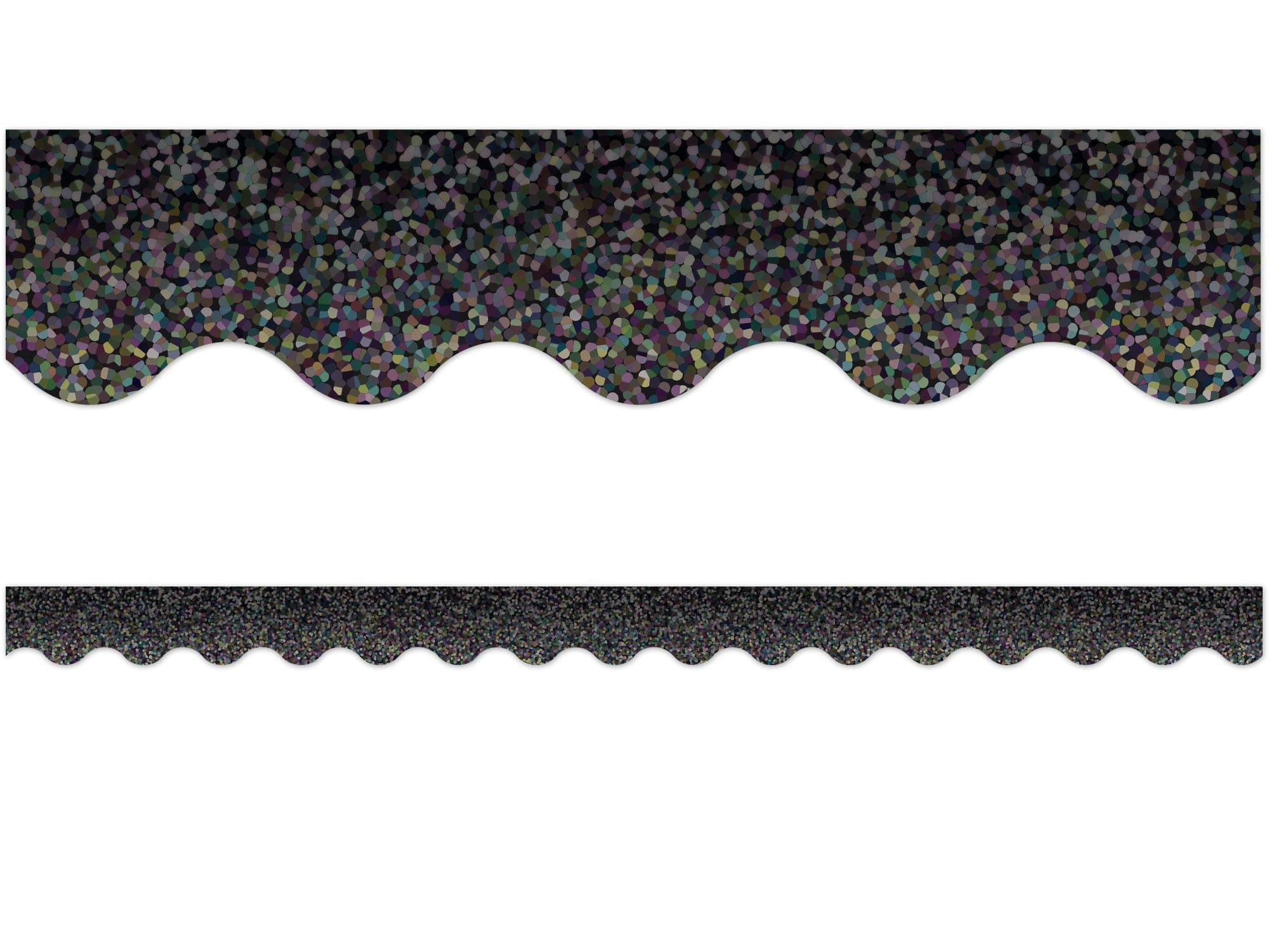 Teacher Created Resources Black Sparkle Scalloped Border Trim