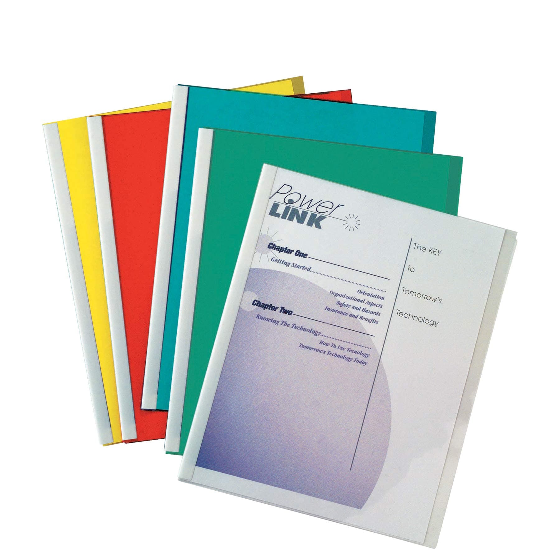 C-Line Report Covers with Binding Bars, Assorted Color Vinyl, White Bars, 8.5 x 11 Inches, 50 per Box (32550)
