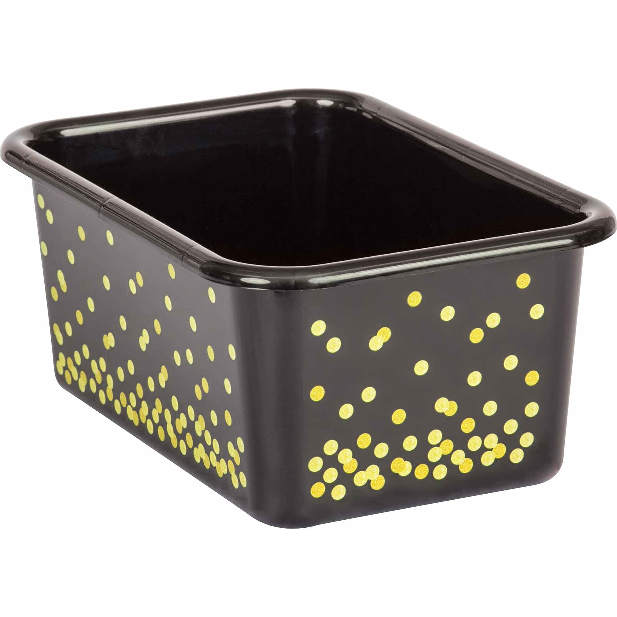 Teacher Created Resources Black Confetti Small Plastic Storage Bin