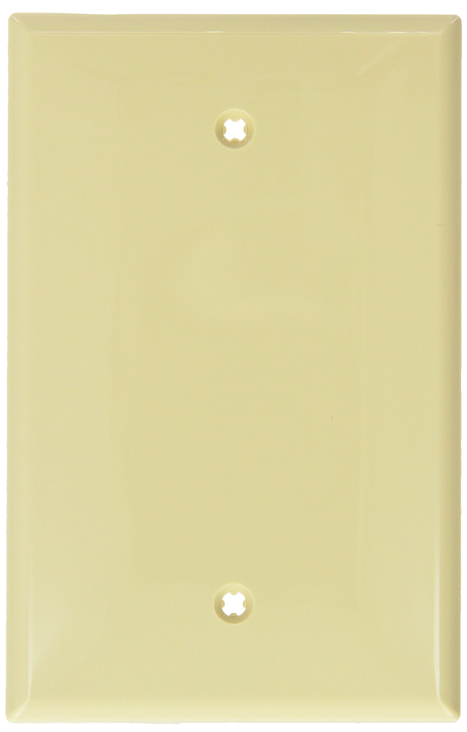 Leviton 1-Gang Blank Wallplate, Midway Size, PJ13-I, Ivory