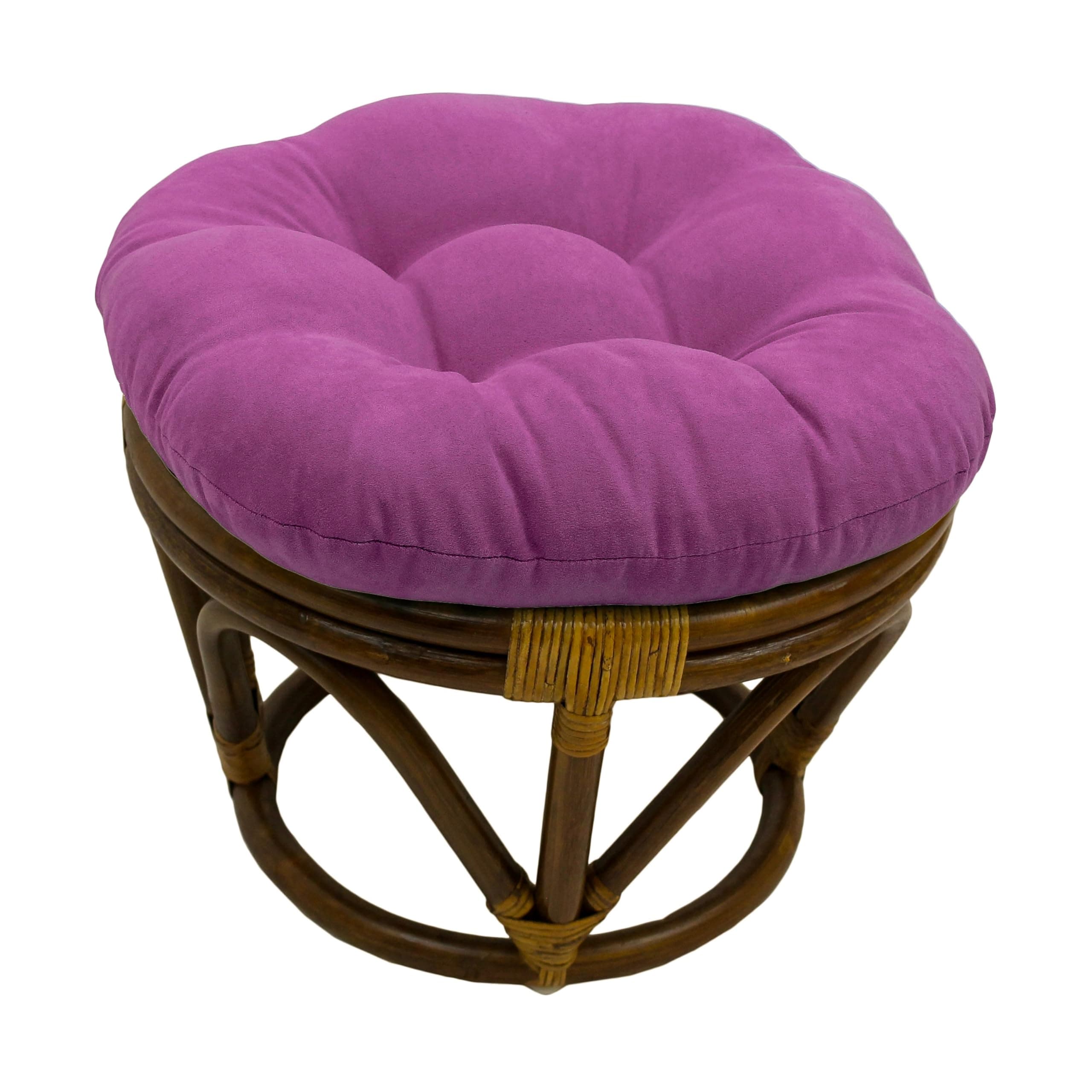 Blazing Needles 18-inch Round Microsuede Footstool Cushion, 18" x 18", Ultra Violet, 1 Count