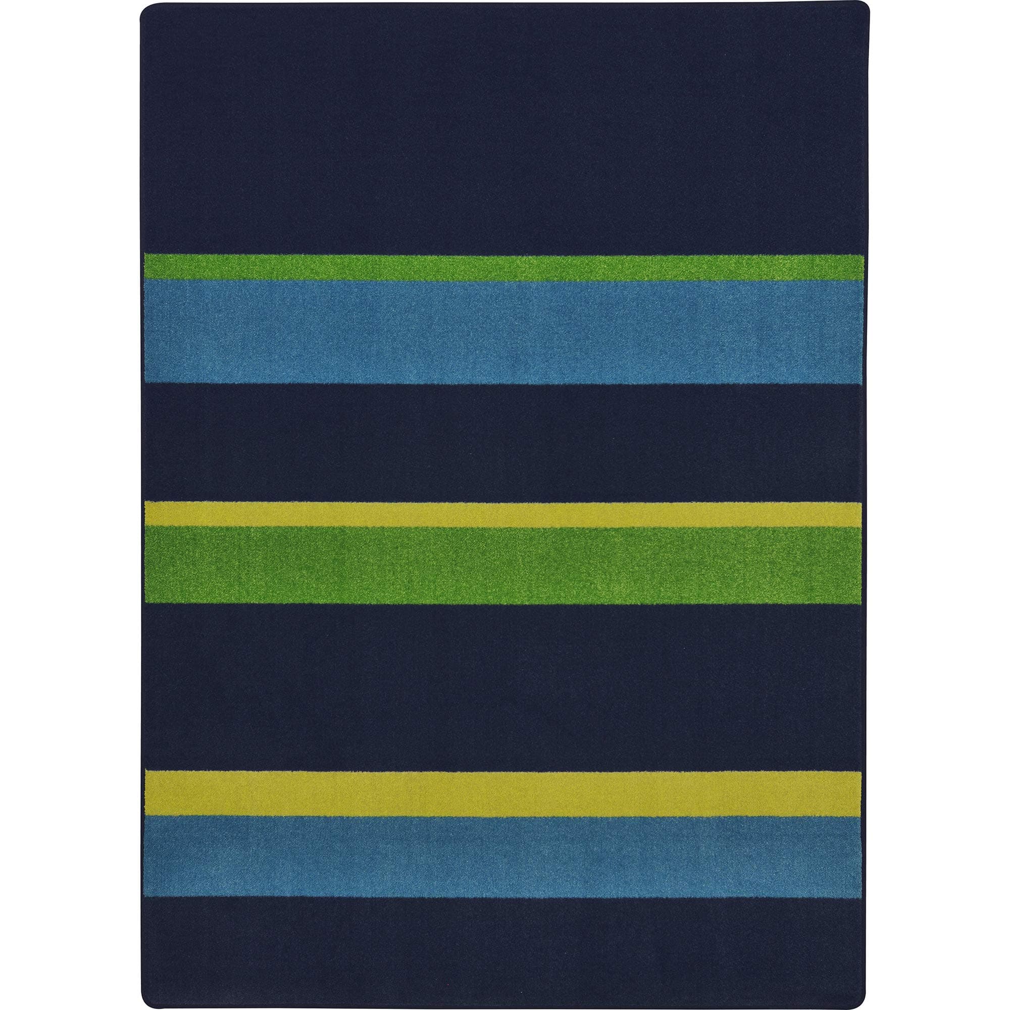 Joy Carpets Kid Essentials Straight and Narrow Teen Area Rugs, 5'4" x 7'8", Navy