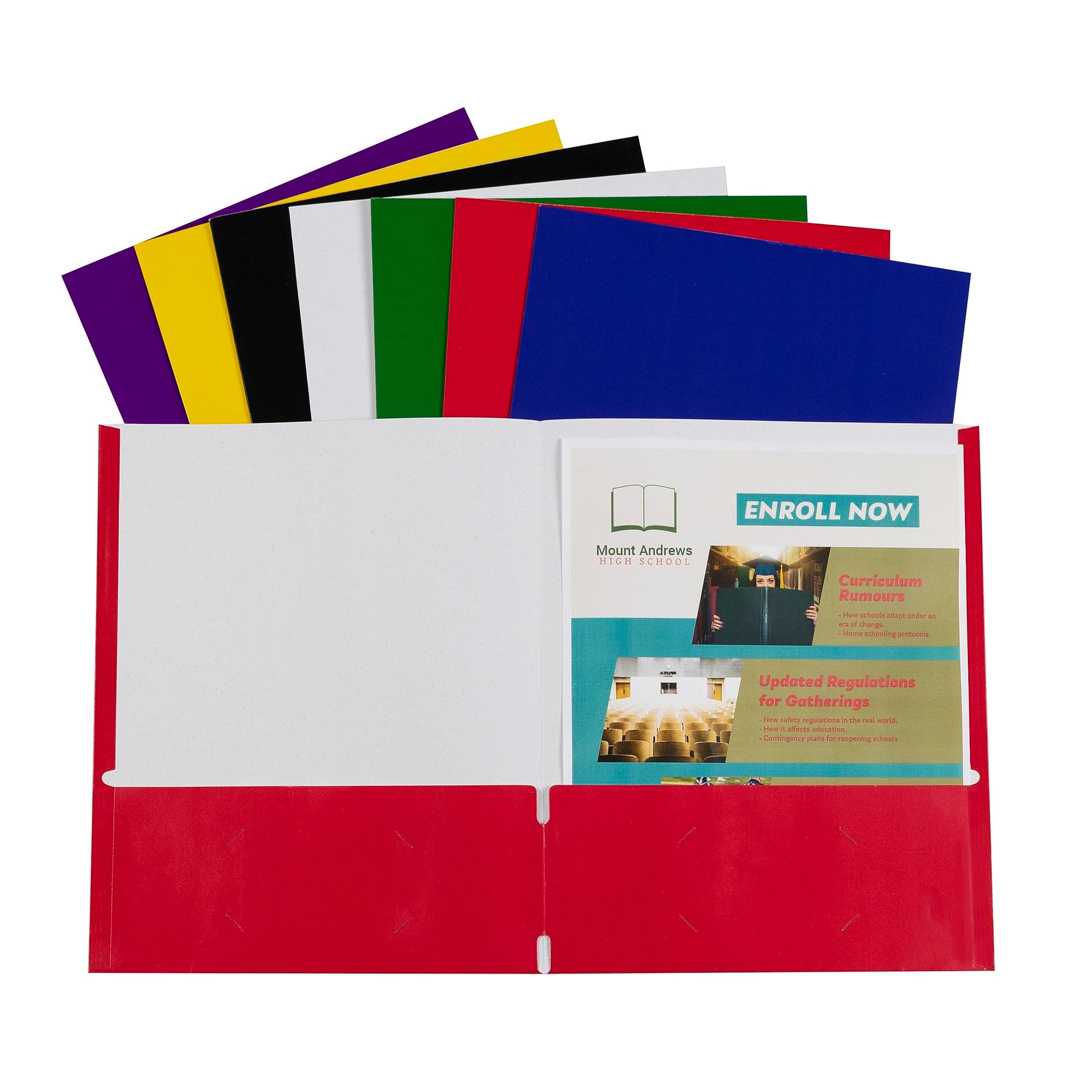 C-Line Two-Pocket Paper Portfolio, Color May Vary, 1 Folder Only (05300)