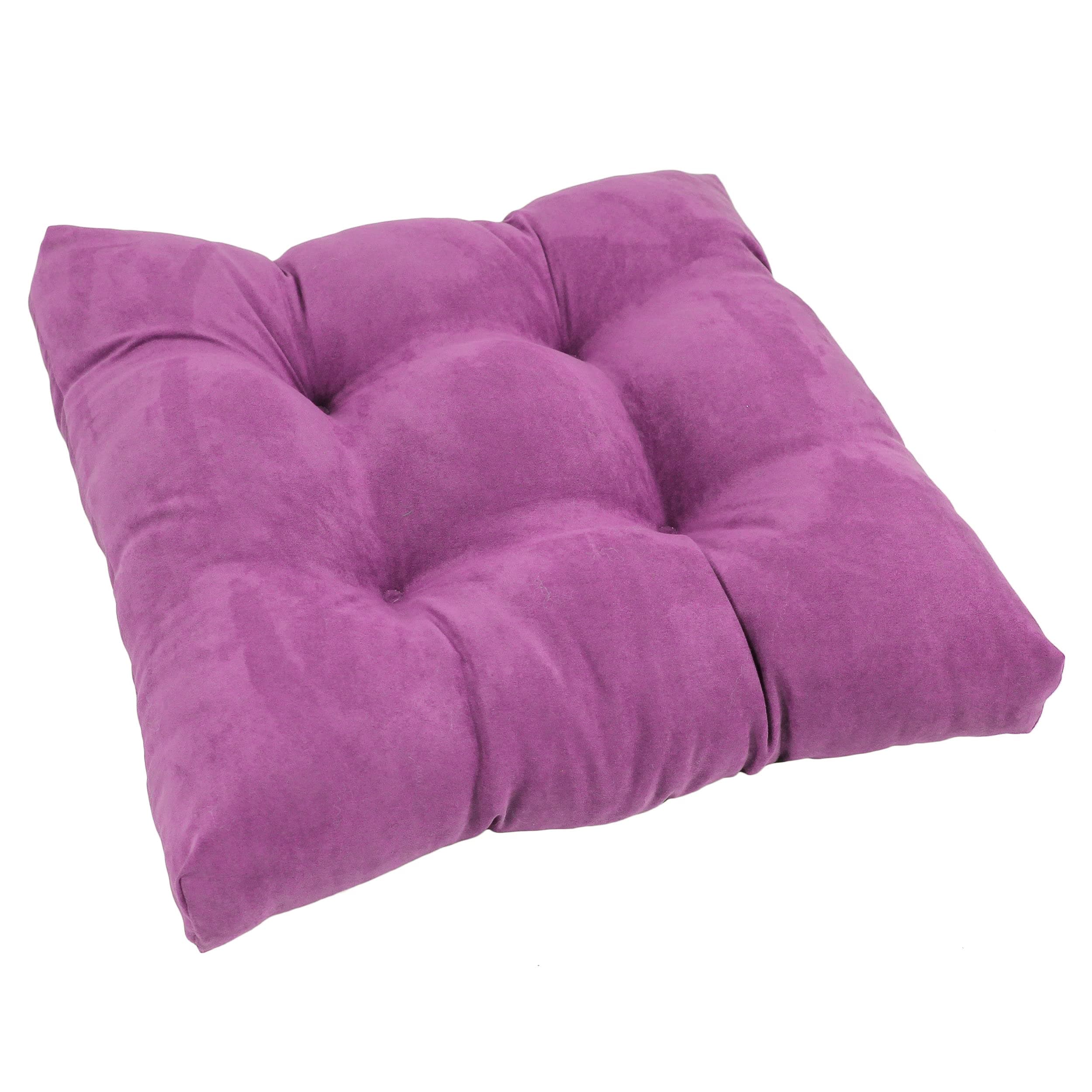 Blazing Needles 19-inch Squared Microsuede Chair Cushion, 19" x 19", Ultra Violet, 1 Count