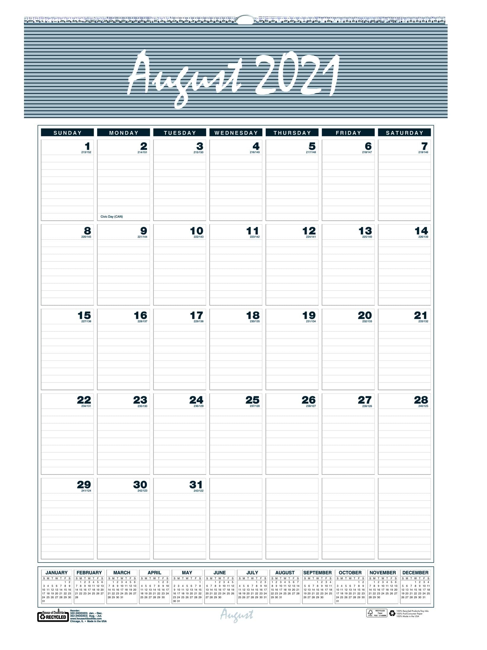 House of Doolittle 2021-2022 Monthly Wall Calendar, Academic, Bar Harbor, 15.5 x 22 Inches, August - July (HOD353-22)
