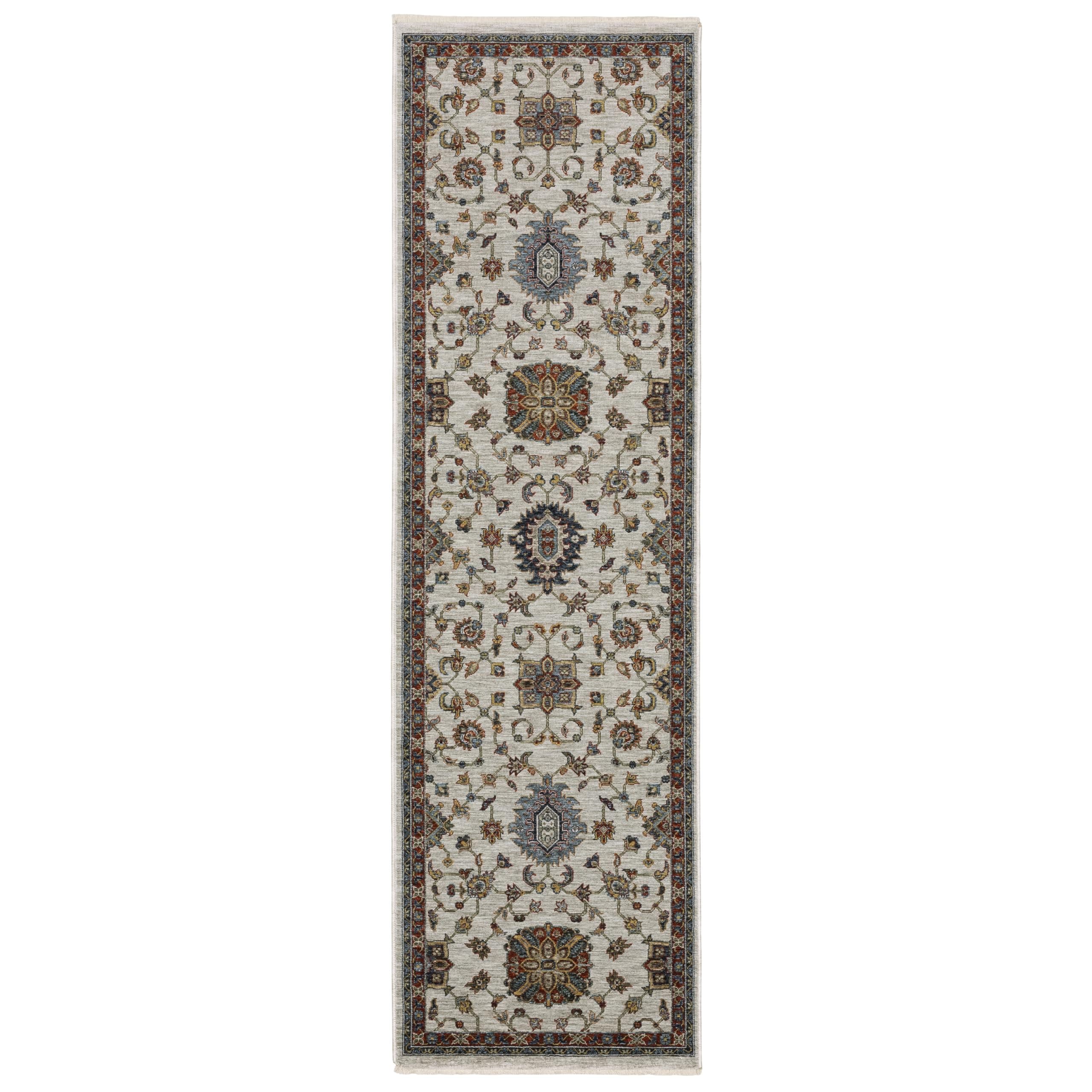 Oriental Weavers Aberdeen Area Rug - 751W1-2'3" x 7'6" - in Ivory/Multi - Vintage Inspired, Stain Resistant, Family and Pet Friendly, Entryway, Hallway Runner Rug